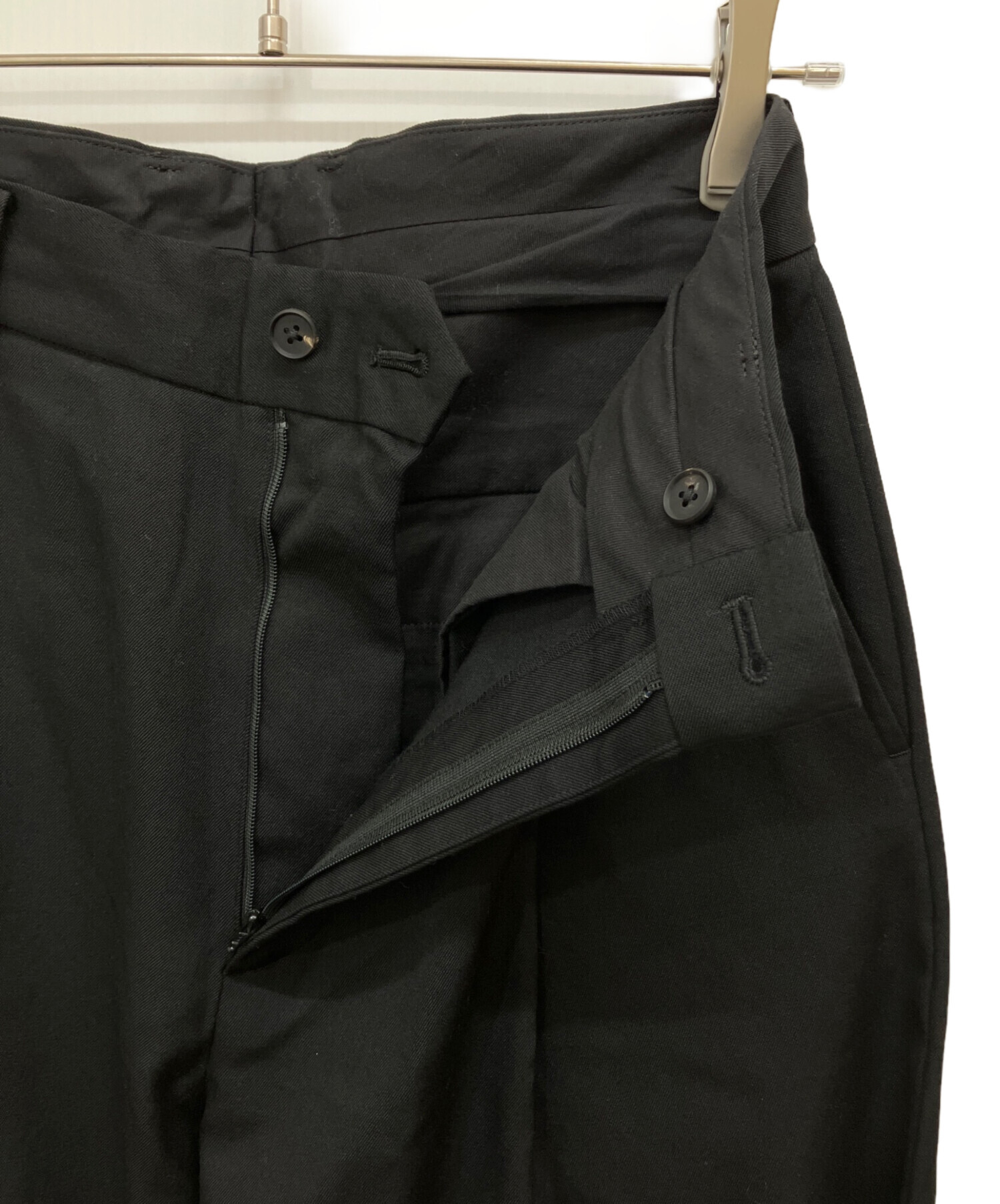 中古・古着通販】ssstein (シュタイン) EXTRA WIDE TROUSERS ブラック