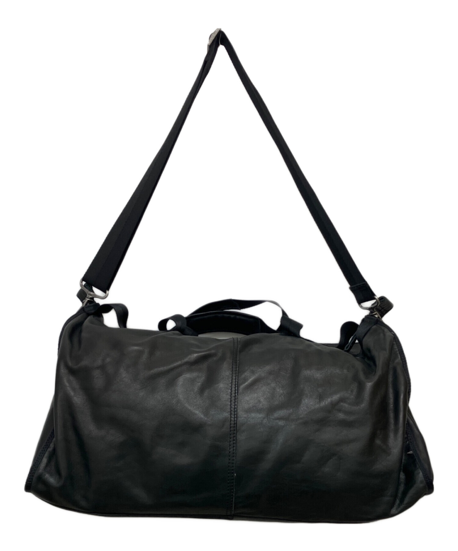 中古・古着通販】DIESEL (ディーゼル) レザーボストンバッグ ブラック