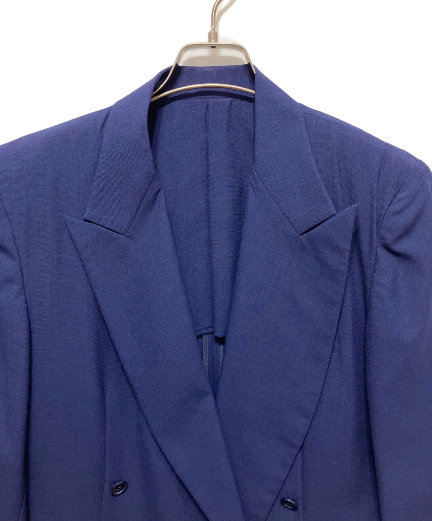 ALDO MARIA CAMILLO テーラードジャケット S 青 【古着】【中古】 中古・古着通販】WORK SHOP (ワークショップ) ダブルテーラード