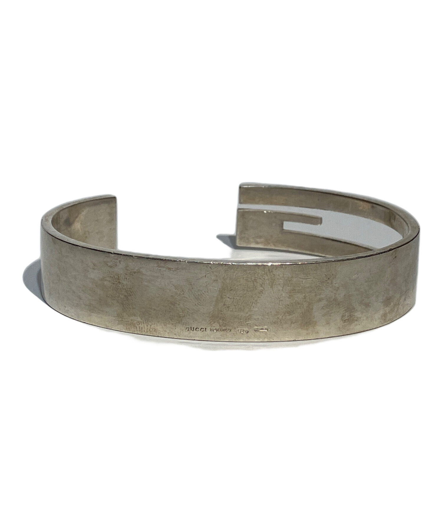 中古・古着通販】GUCCI (グッチ) ブランデッドGロゴバングル シルバー