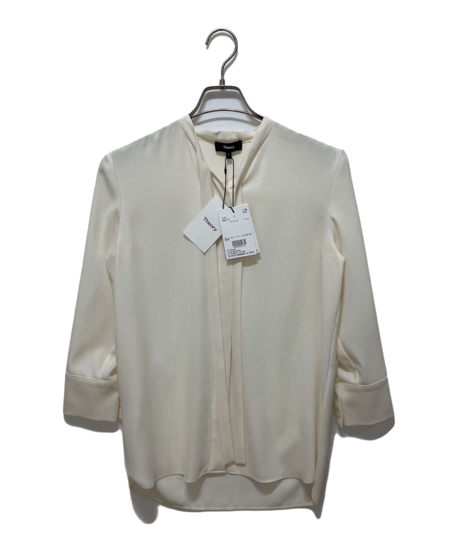 セオリー　Prime ette Tie Blous アイボリー S 中古・古着通販】theory (セオリー) Tie Blouse Prime Georgette