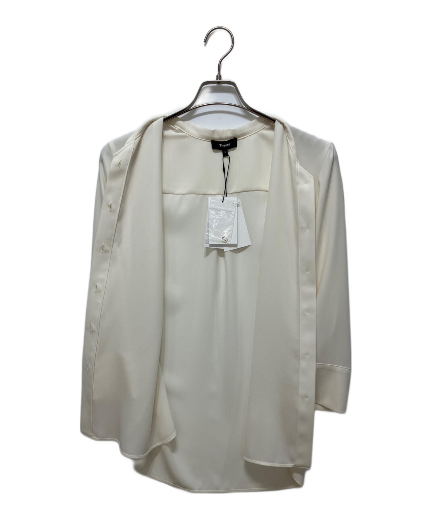 セオリー　Prime ette Tie Blous アイボリー S 中古・古着通販】theory (セオリー) Tie Blouse Prime Georgette