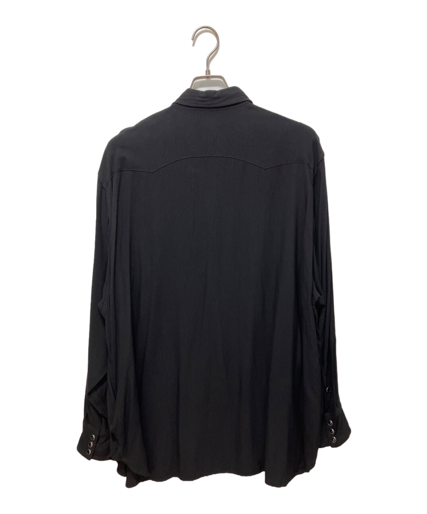 中古・古着通販】COMOLI (コモリ) レーヨン ウエスタンシャツ ブラック