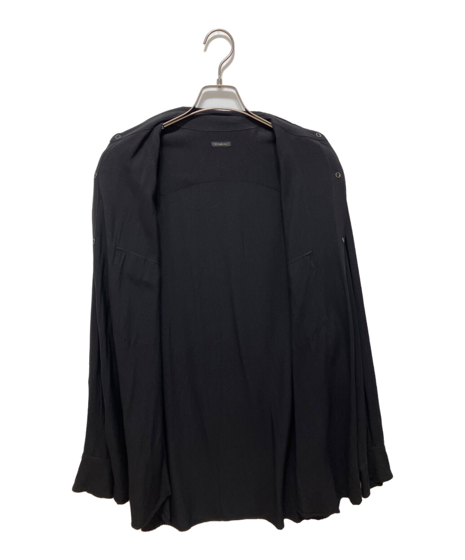 中古・古着通販】COMOLI (コモリ) レーヨン ウエスタンシャツ ブラック