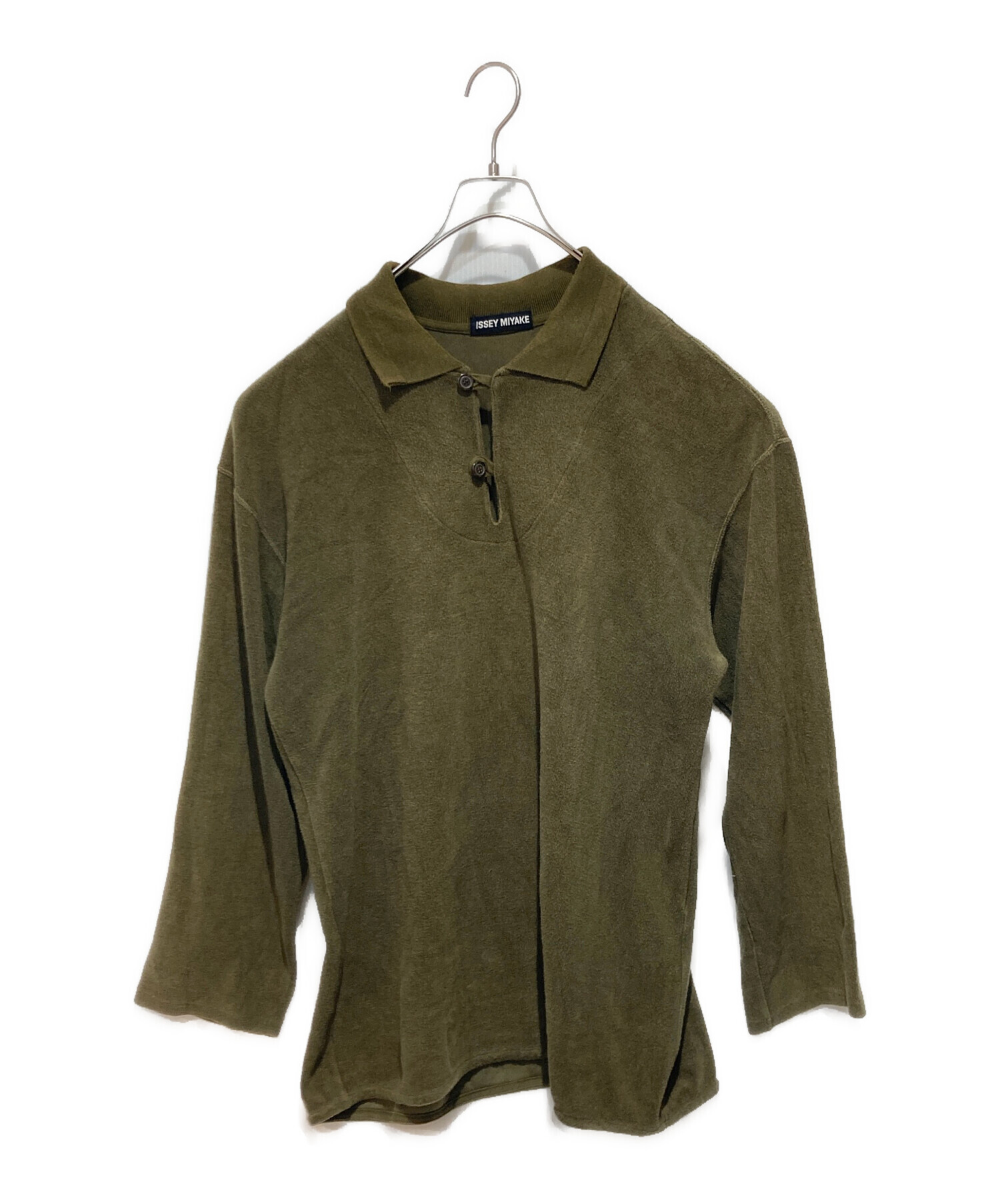 m*y様 93ss ISSEY MIYAKE ポロシャツ 中古・古着通販】ISSEY MIYAKE (イッセイミヤケ) ポロシャツ グリーン