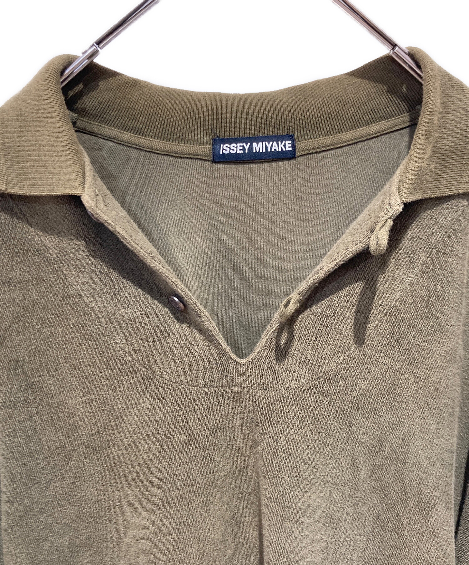 中古・古着通販】ISSEY MIYAKE (イッセイミヤケ) ポロシャツ グリーン