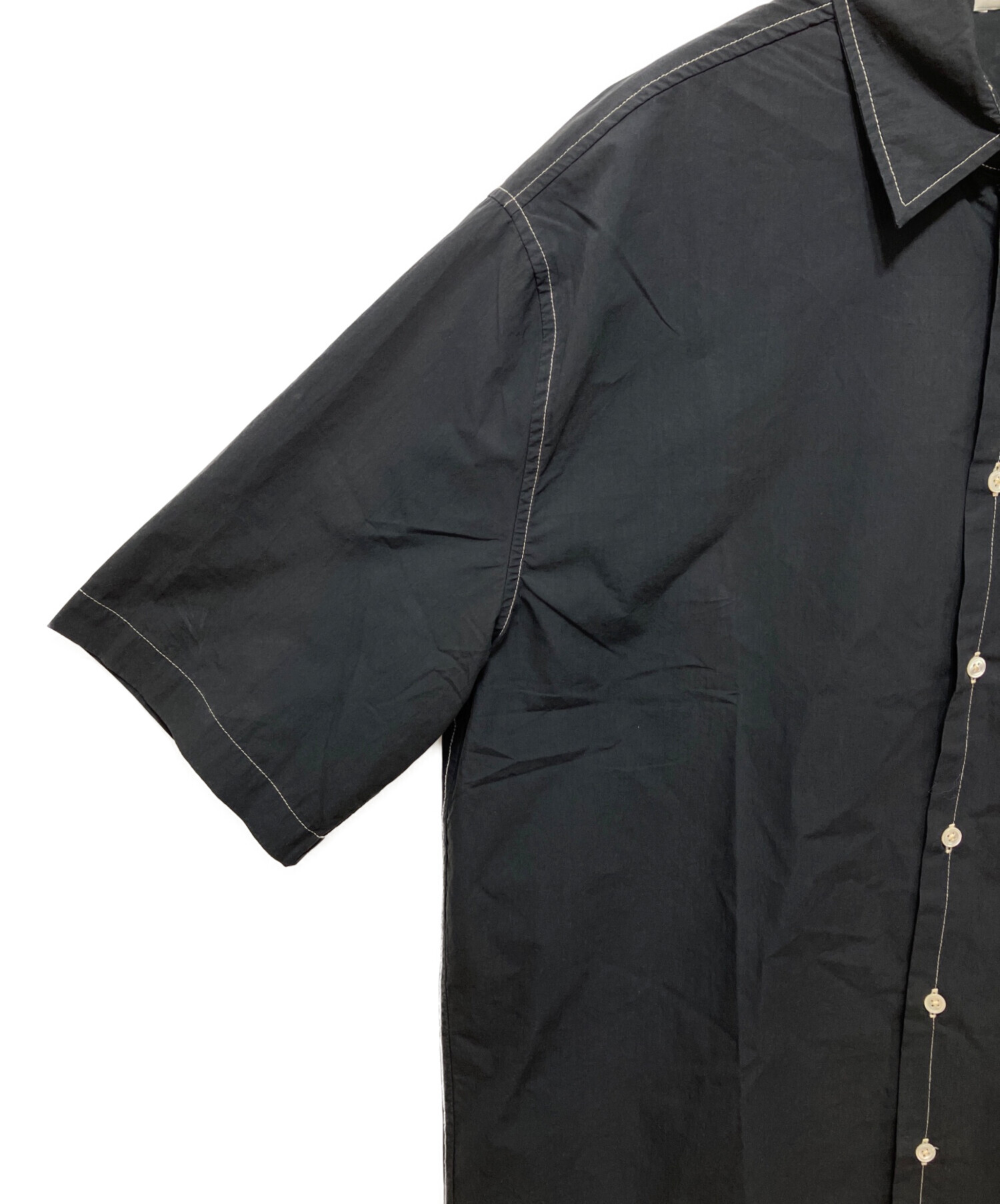 中古・古着通販】LEMAIRE (ルメール) 半袖シャツ ブラック サイズ:46