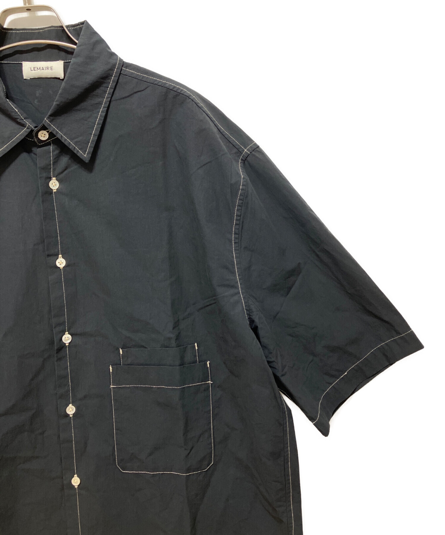 中古・古着通販】LEMAIRE (ルメール) 半袖シャツ ブラック サイズ:46