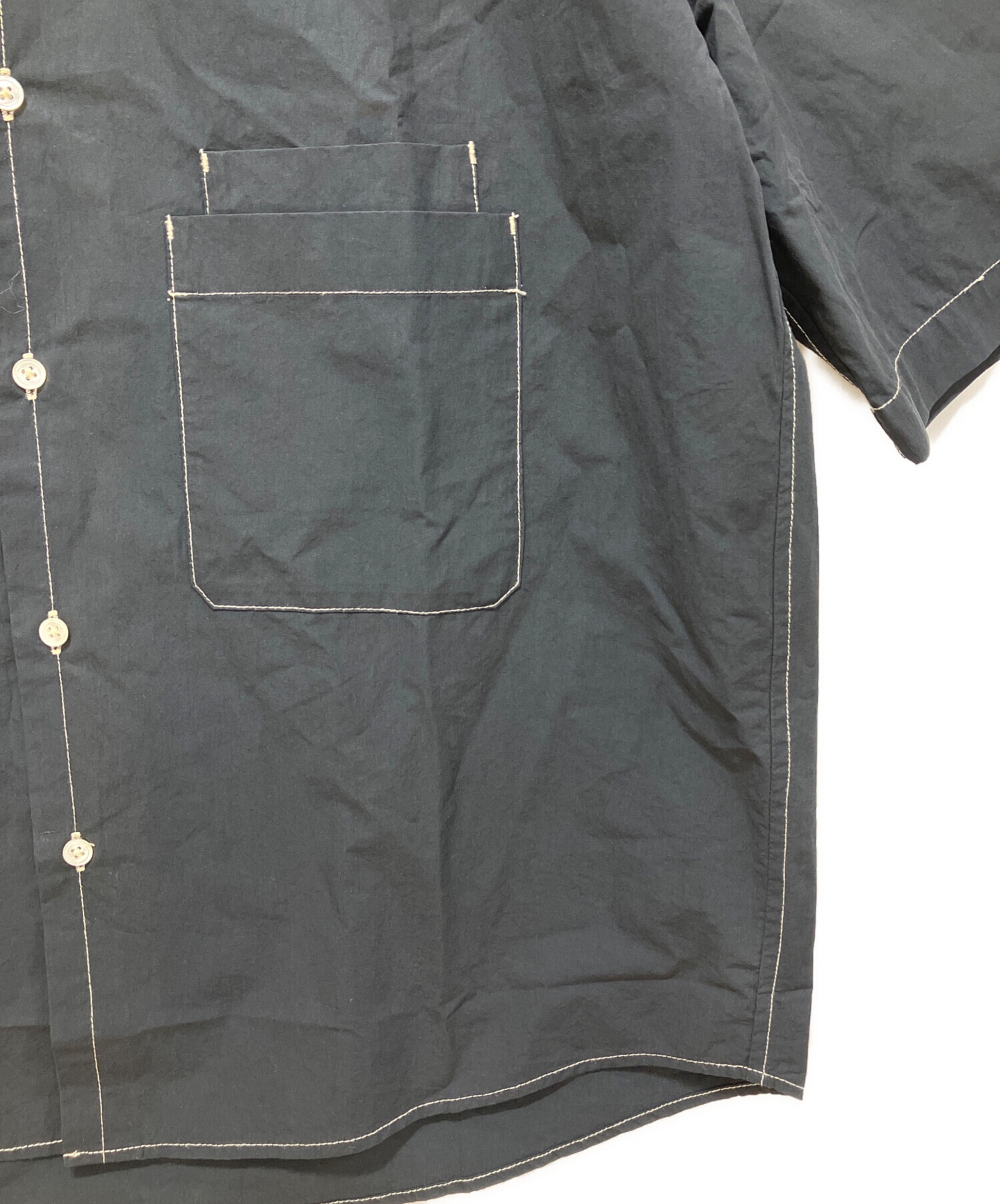 中古・古着通販】LEMAIRE (ルメール) 半袖シャツ ブラック サイズ:46