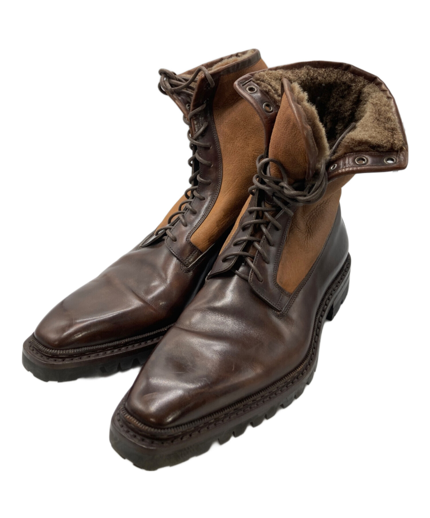 中古・古着通販】Santoni (サントーニ) ムートンブーツ ブラウン