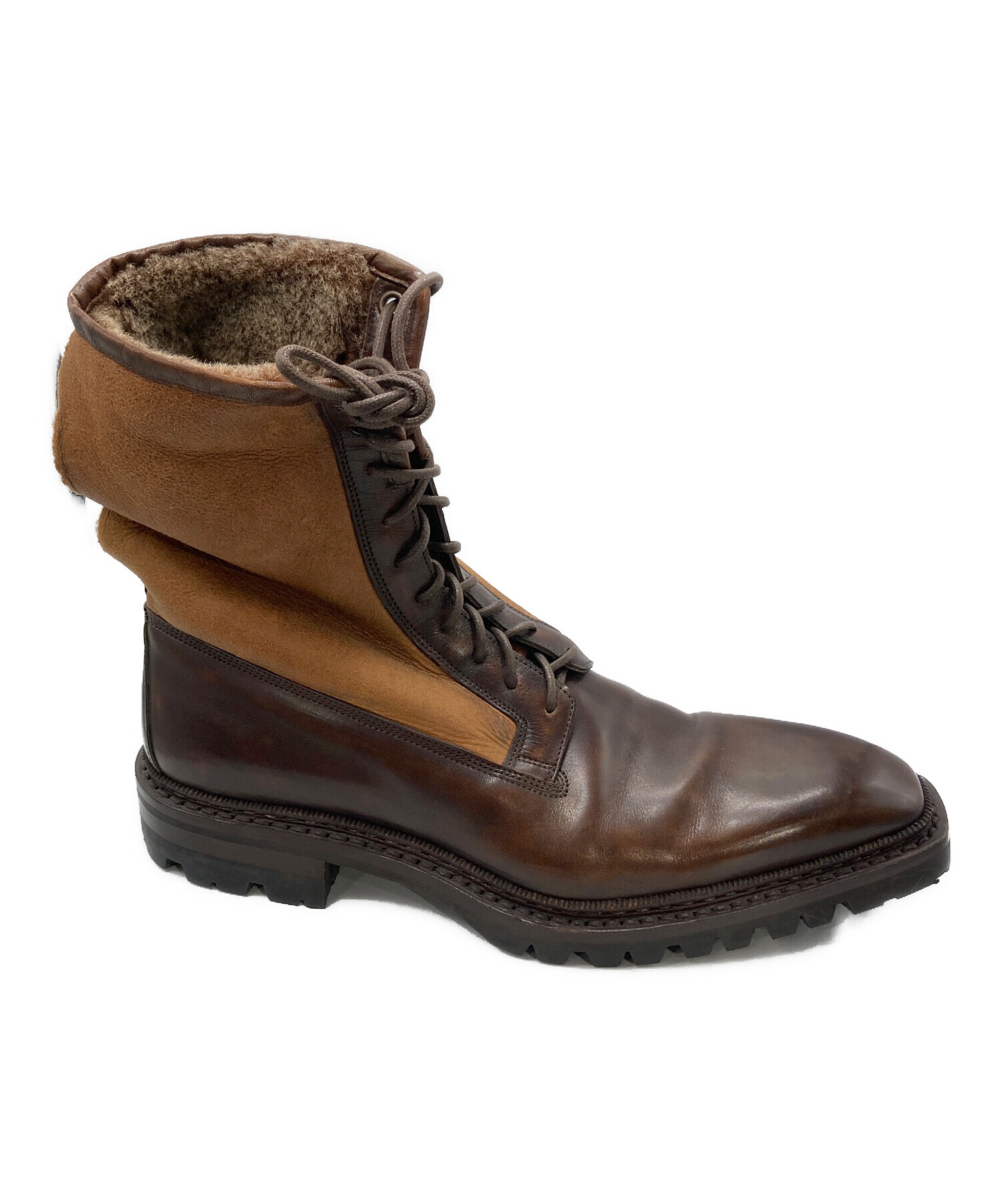 中古・古着通販】Santoni (サントーニ) ムートンブーツ ブラウン