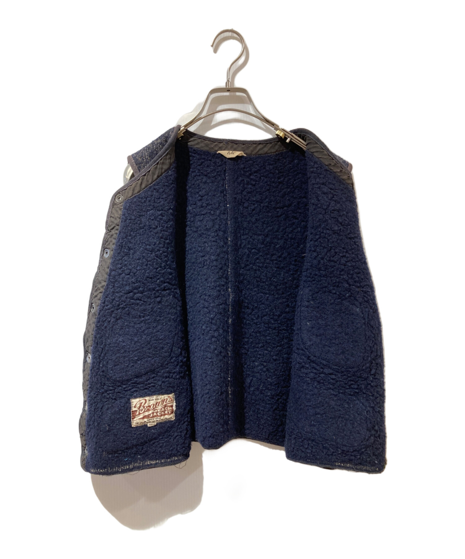 【再値下げ】BROWN'S BEACH JACKET ネイビー ベスト 中古・古着通販】BROWN'S BEACH JACKET (ブラウンズビーチジャケット