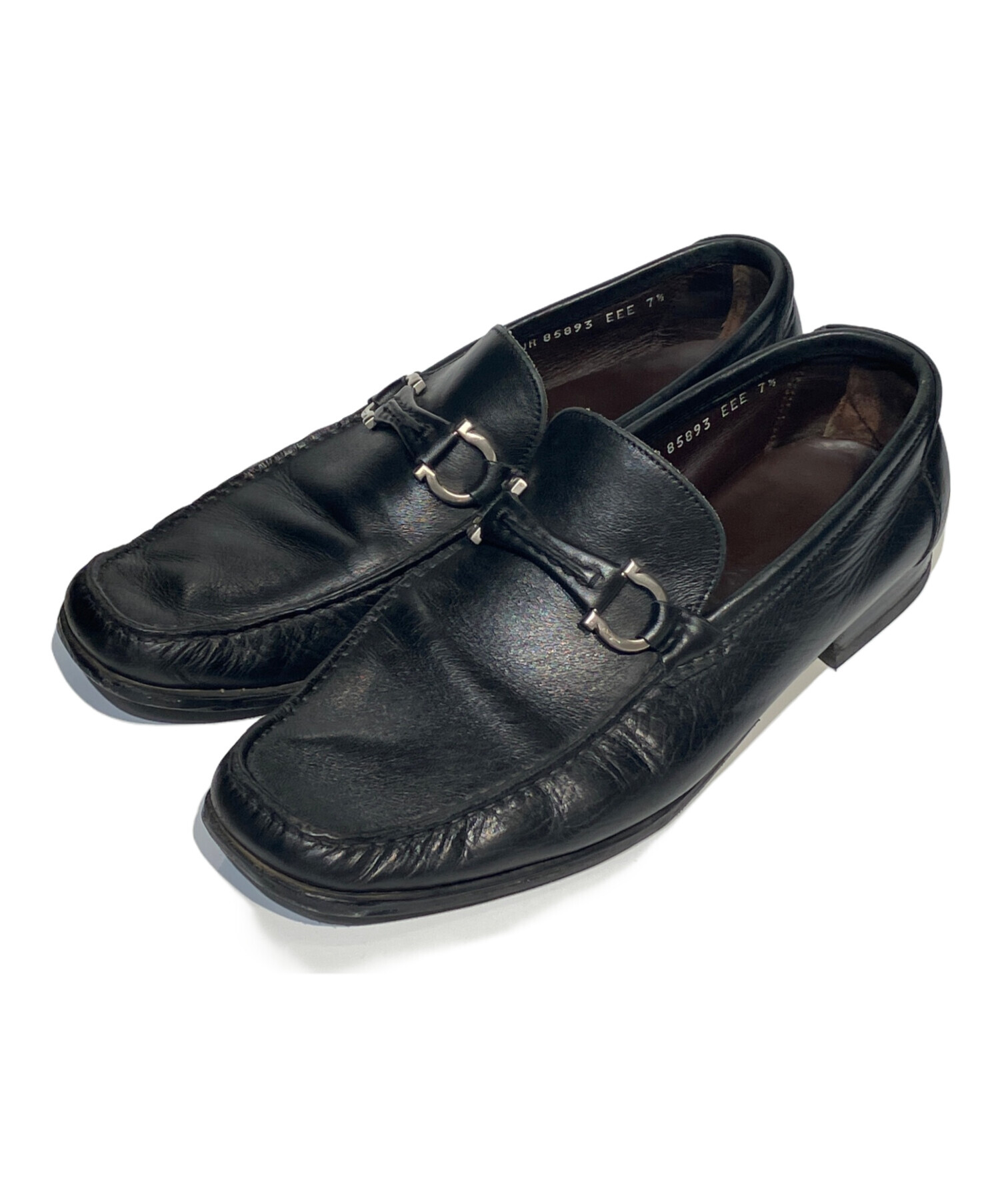 FERRAGAMO フェラガモ/ローファー 24.5/Aランク/67【中古】 中古・古着通販】Ferragamo (フェラガモ) ローファー ブラック サイズ