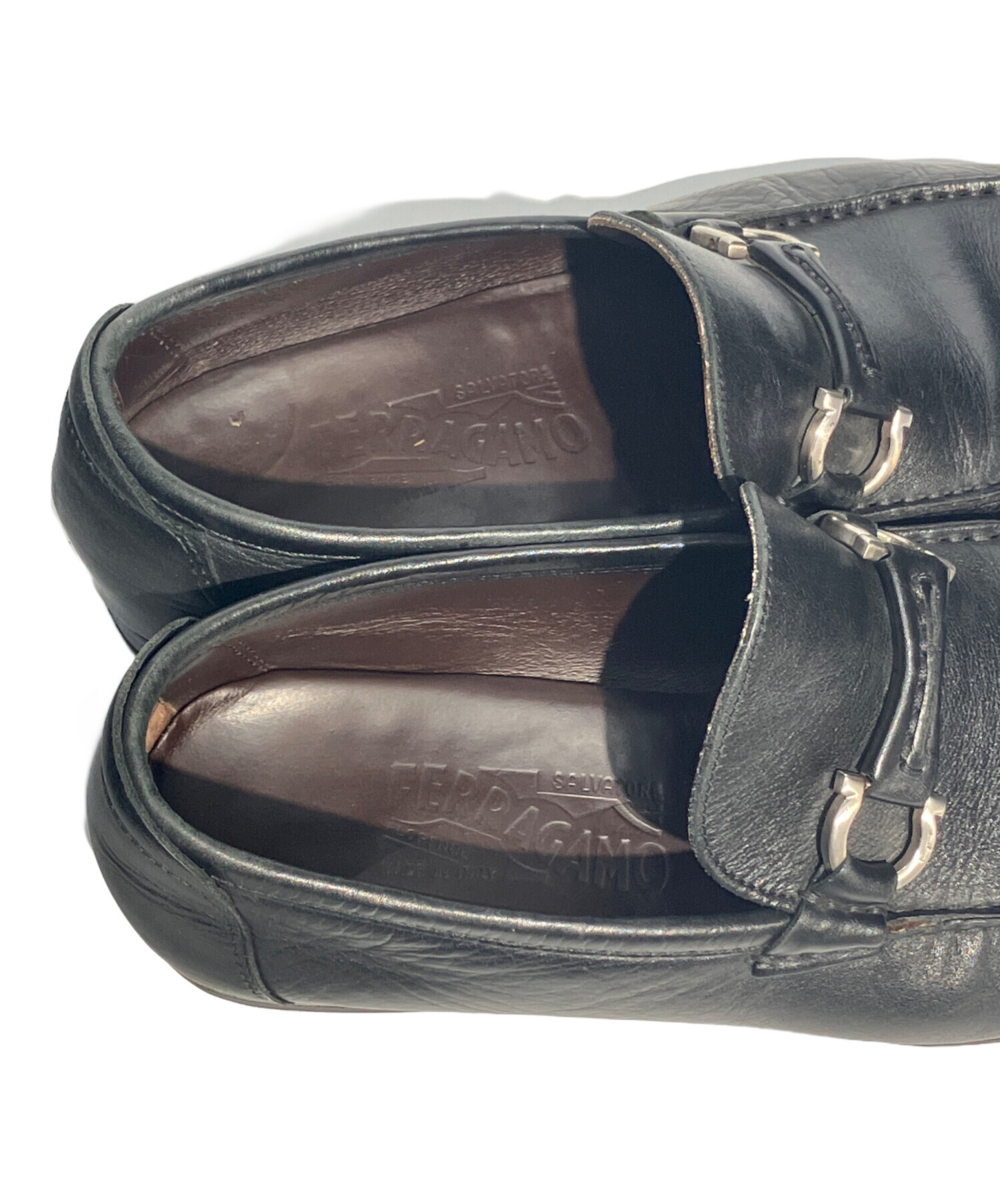 中古・古着通販】Ferragamo (フェラガモ) ローファー ブラック サイズ