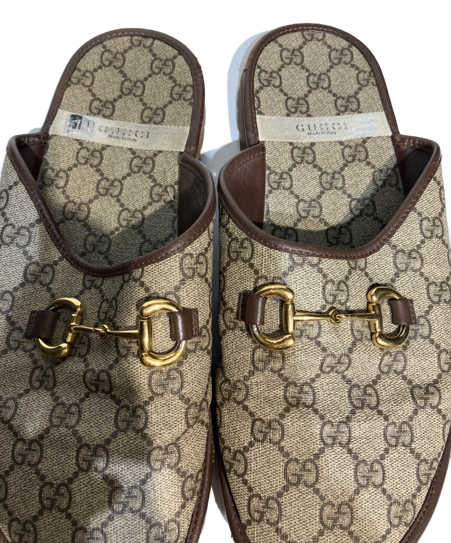 中古・古着通販】GUCCI (グッチ) GGスプリーム ホースビット ミュール
