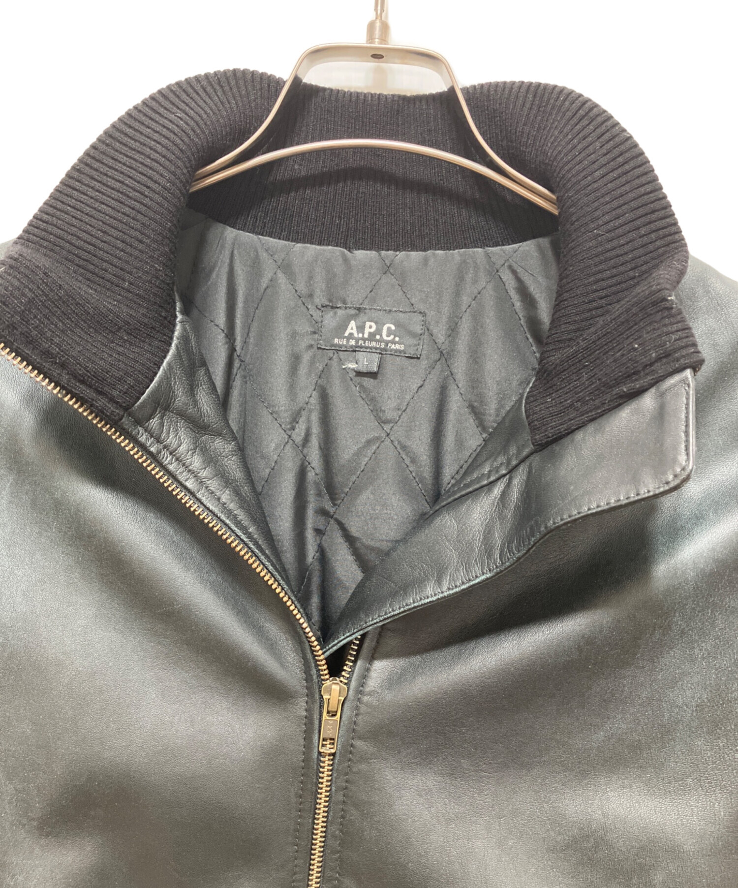 中古・古着通販】A.P.C. (アーペーセー) レザーブルゾン ブラック