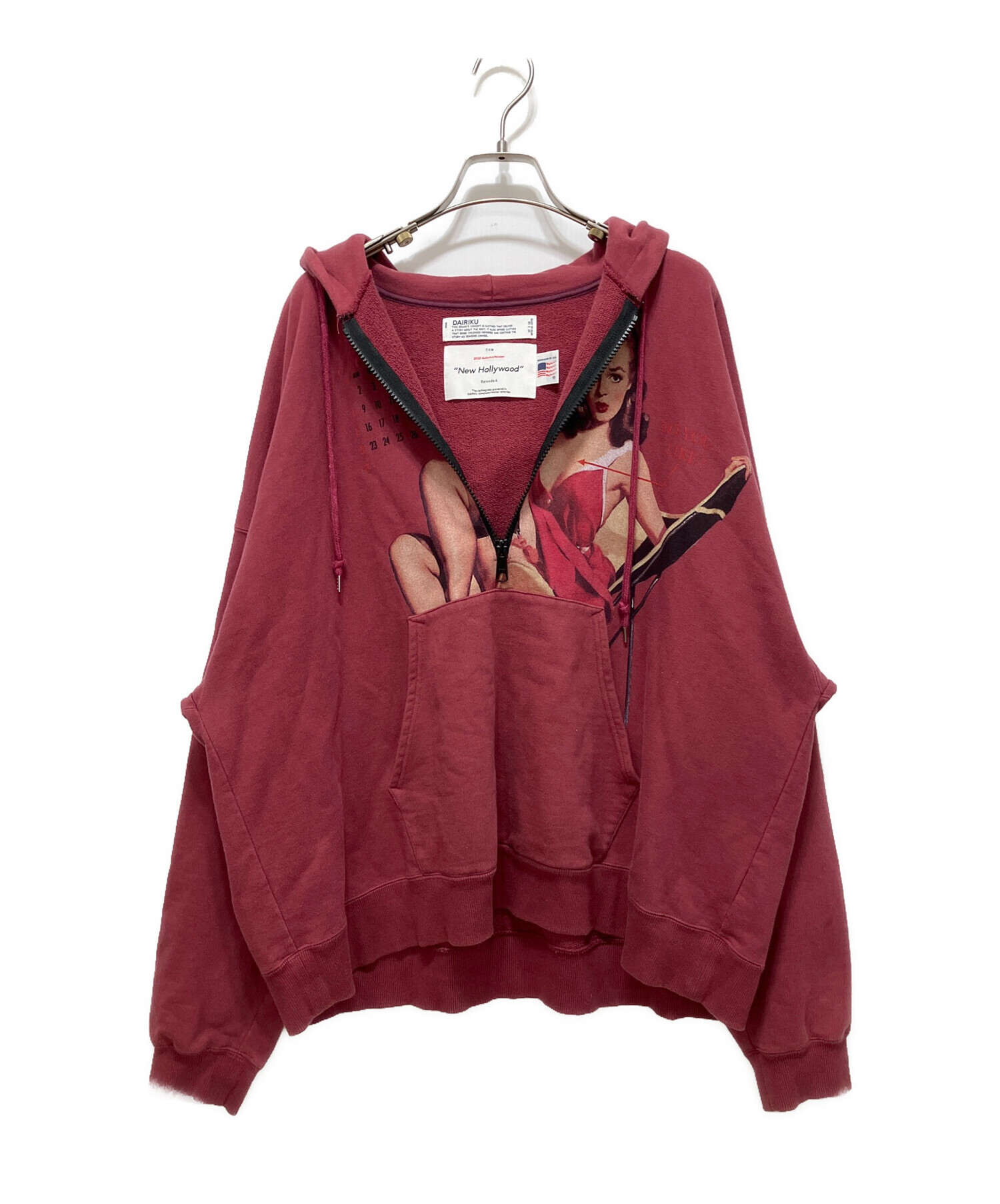 中古・古着通販】DAIRIKU (ダイリク) Pinup Girl Half zip Hoodie