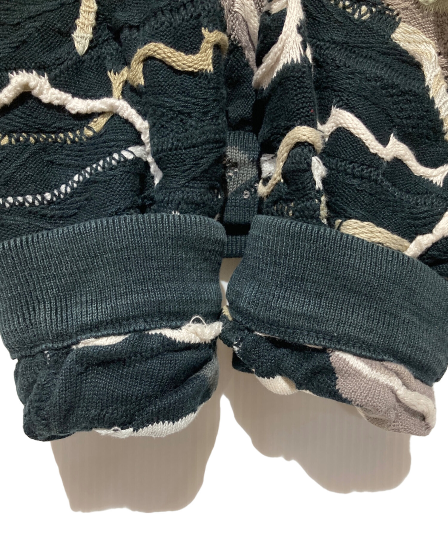 クージーフーデッド3Dニット立体Cロゴ/べストッキング切替2XLビッグシルエット 中古・古着通販】Coogi (クージー) 3Dニット ブラック サイズ:L