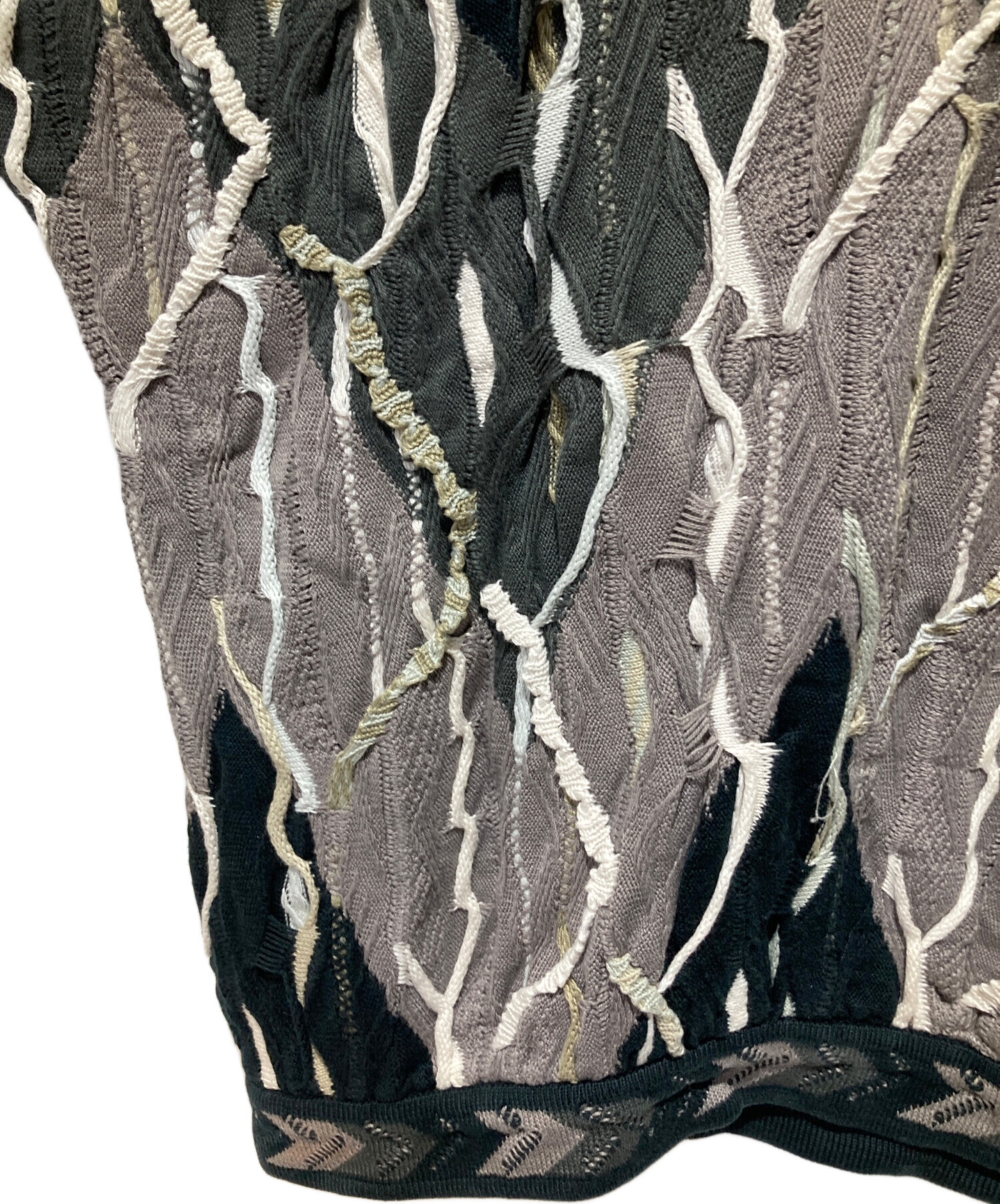 クージーフーデッド3Dニット立体Cロゴ/べストッキング切替2XLビッグシルエット 中古・古着通販】Coogi (クージー) 3Dニット ブラック サイズ:L
