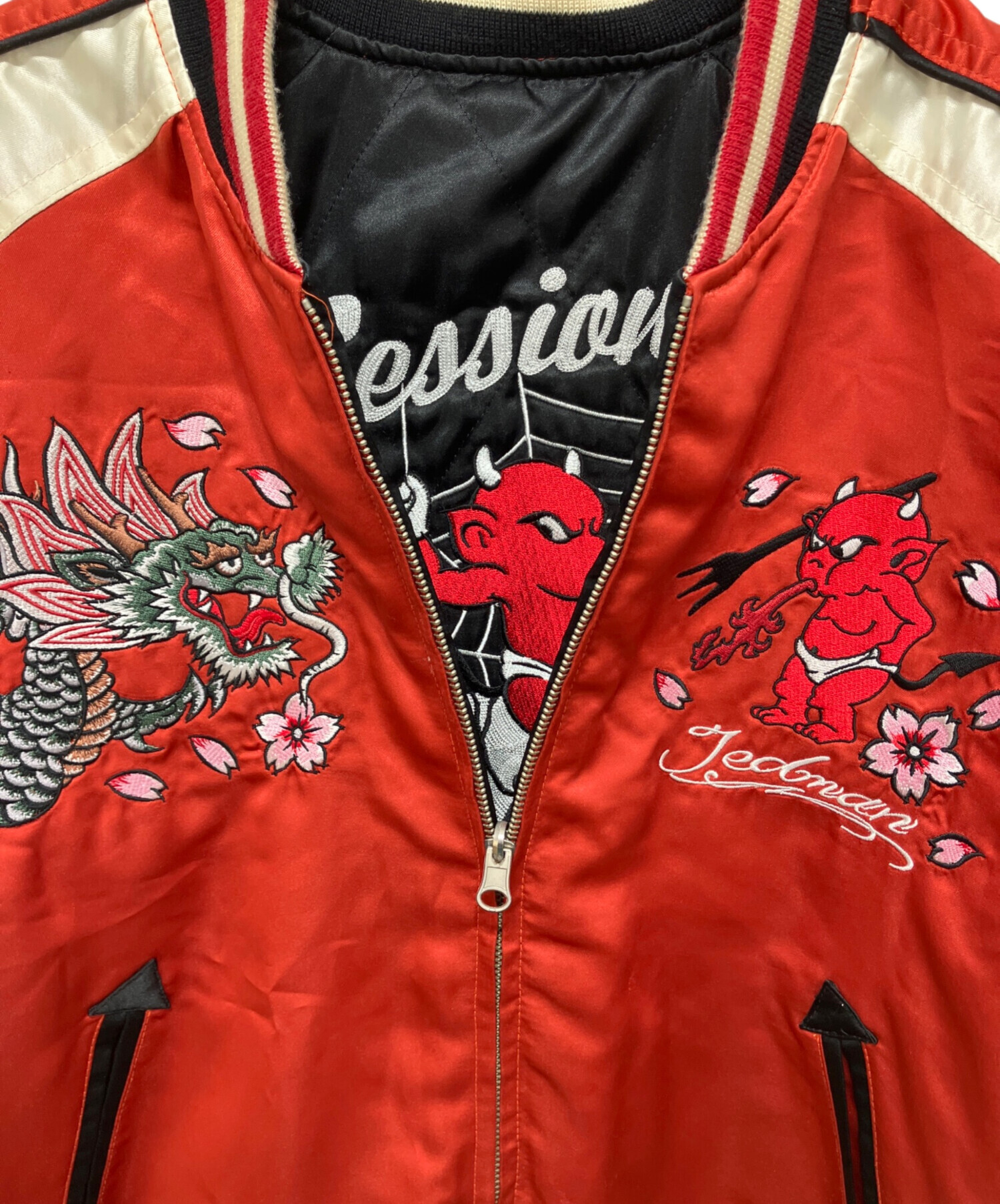 中古・古着通販】tedman (テッドマン) リバーシブルスカジャン レッド