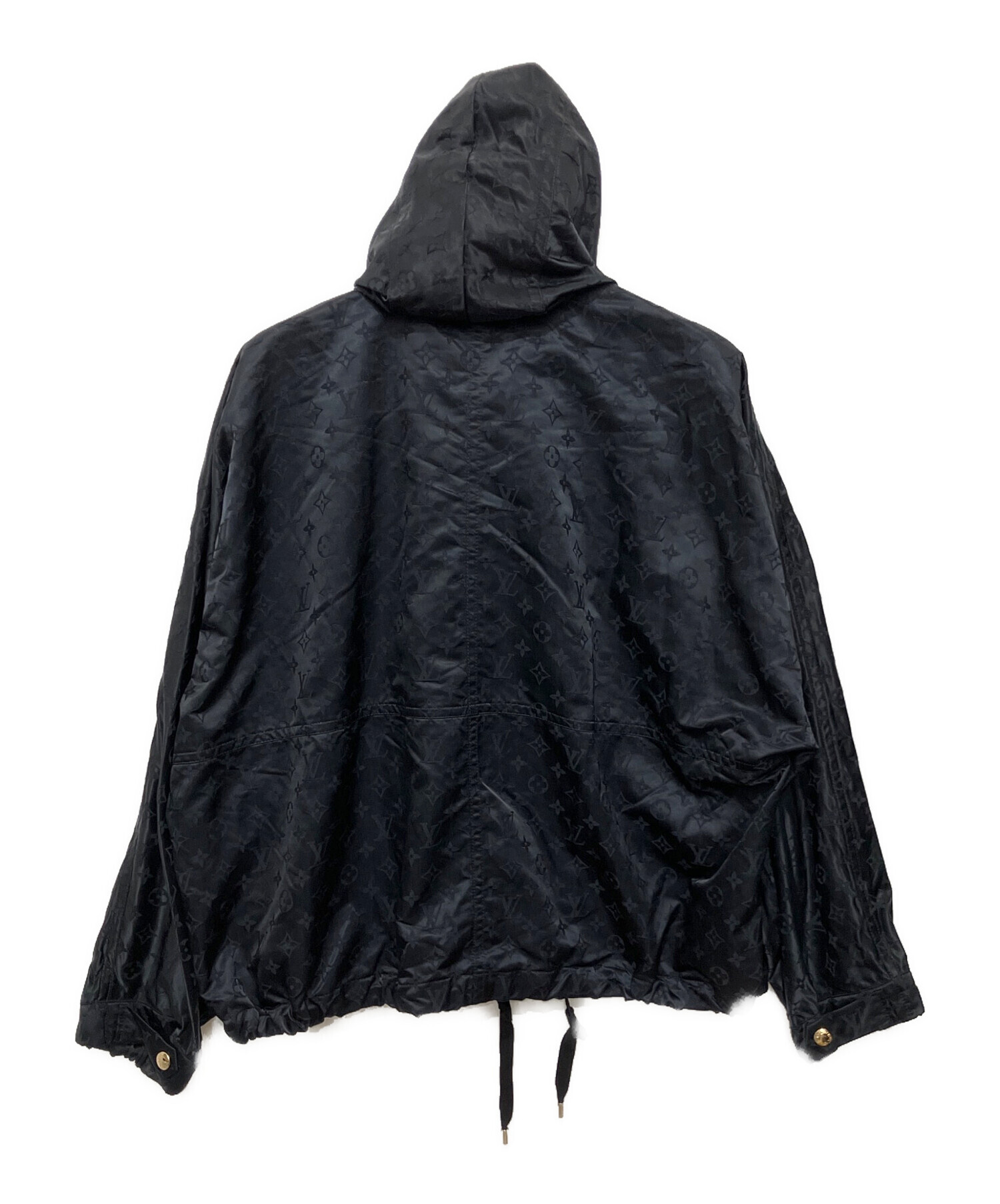 Louis Vuitton モノグラム パーカー ブラック 中古・古着通販】LOUIS VUITTON (ルイ ヴィトン) シャイニーモノグラム