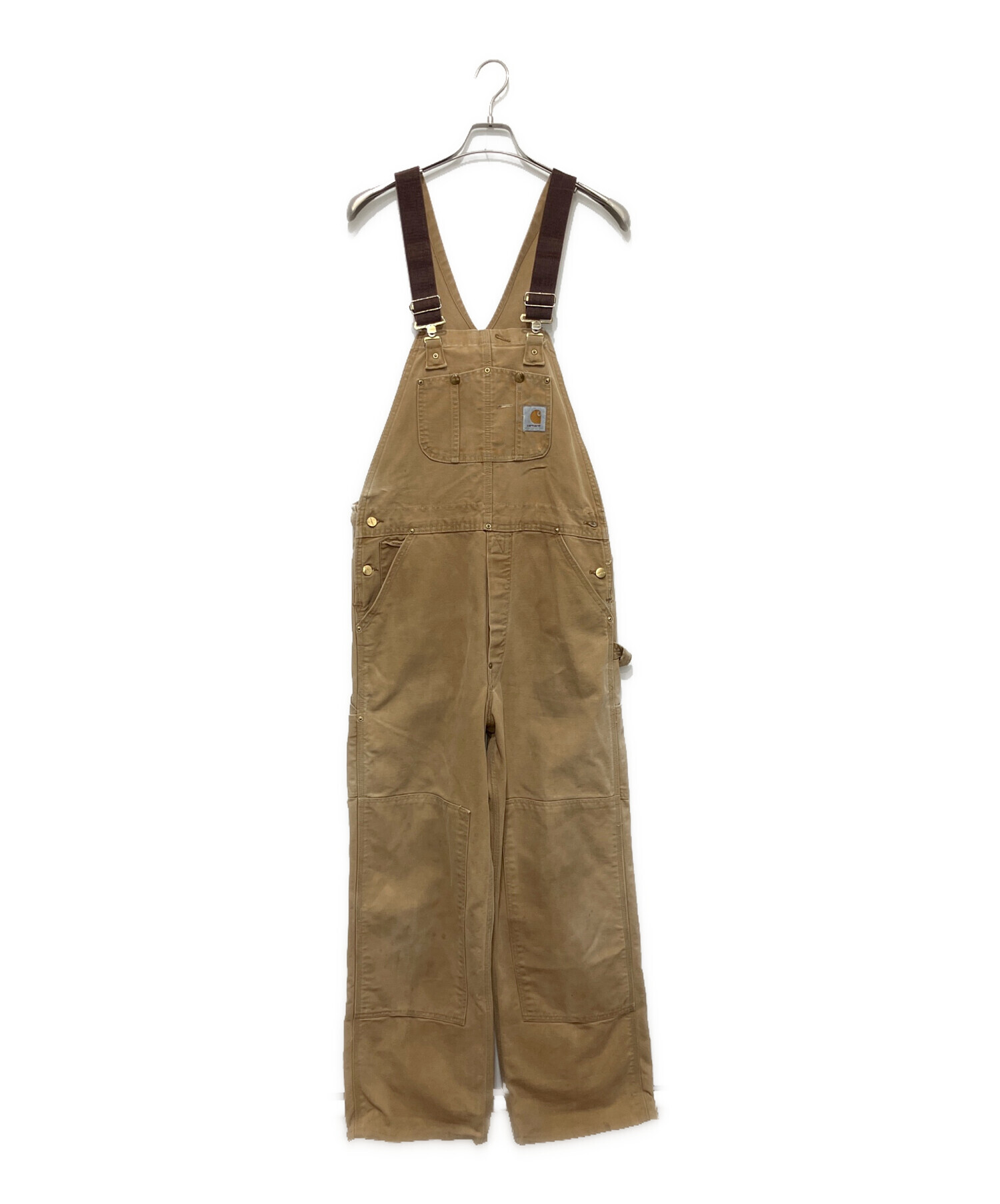 カーハート メキシコ製 ダブルニー ダック オーバーオール 32×30 ベージュ 中古・古着通販】CarHartt (カーハート) ダックダブルニー