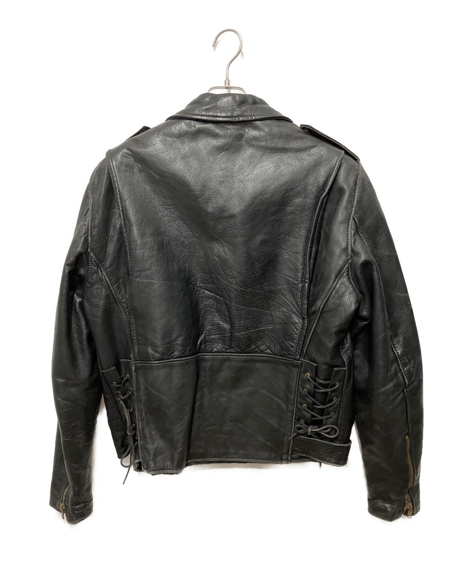 美品48 BROOKS ブルックス ダブルライダースジャケット 革ジャン 中古・古着通販】BROOKS (ブルックス) ダブルライダースジャケット