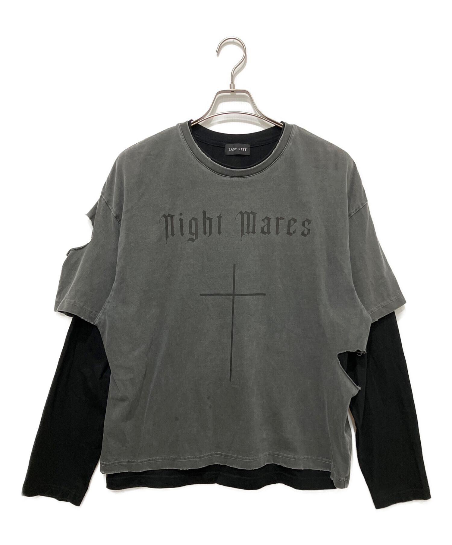 中古・古着通販】LAST NEST (ラストネスト) Layered T-shirts グレー