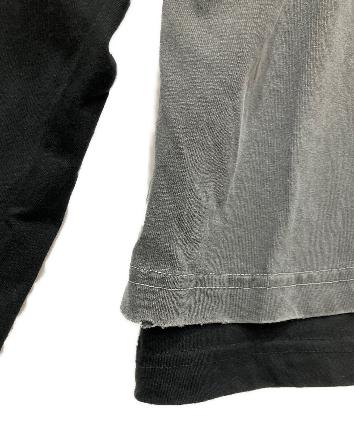 中古・古着通販】LAST NEST (ラストネスト) Layered T-shirts グレー 