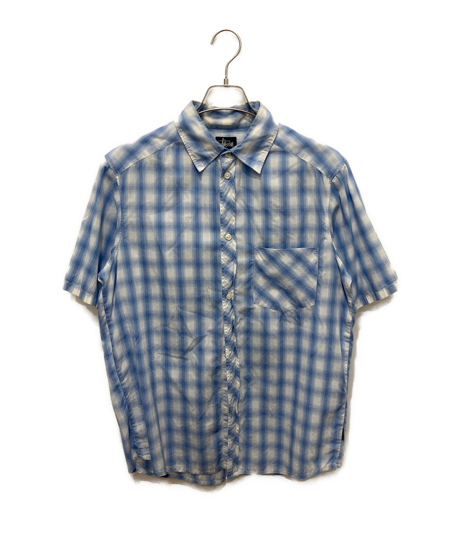 Stüssy ステューシー オンブレチェック シャツ ブルー シャドー 中古・古着通販】stussy (ステューシー) オンブレチェックシャツ