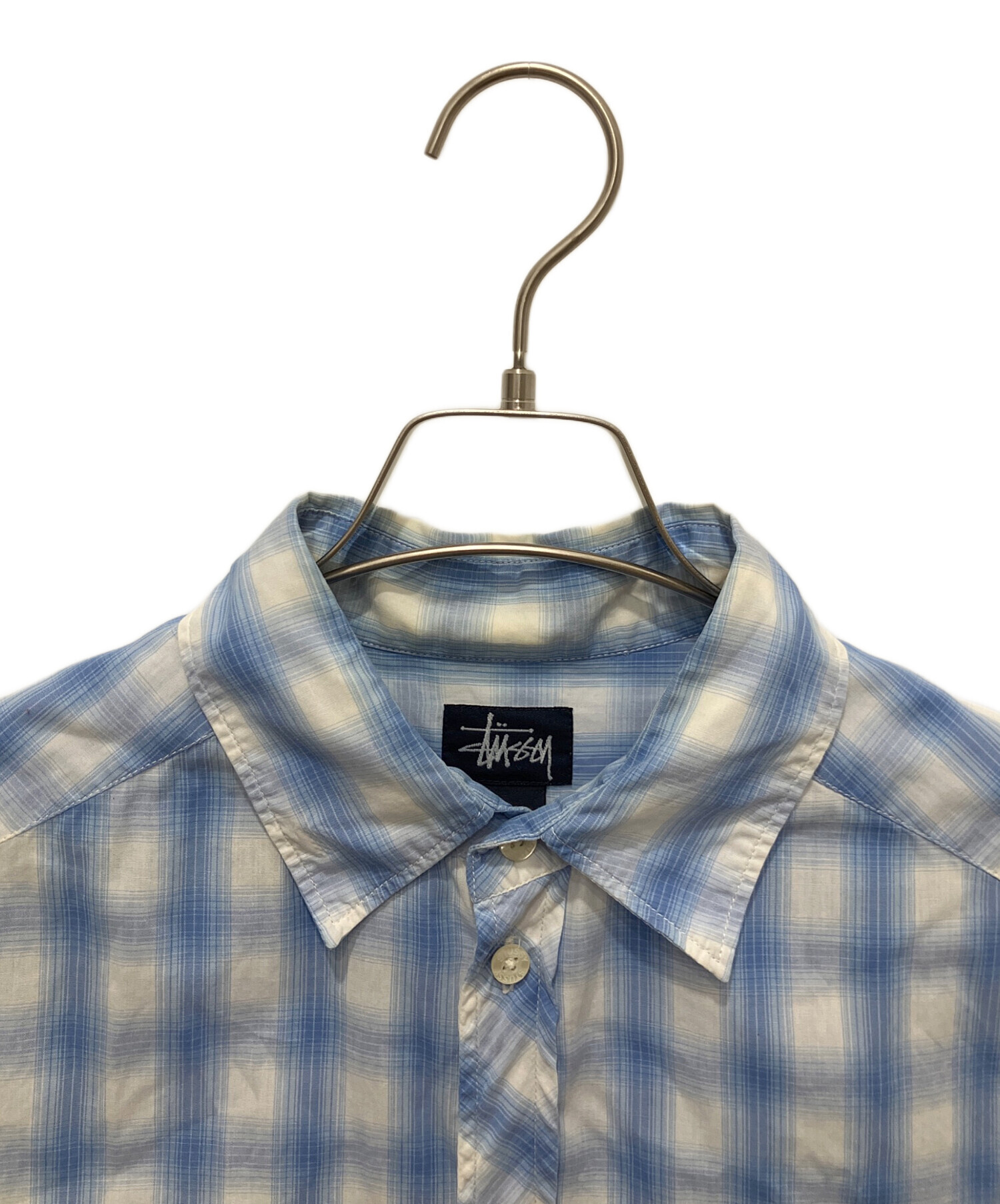 Stüssy ステューシー オンブレチェック シャツ ブルー シャドー 中古・古着通販】stussy (ステューシー) オンブレチェックシャツ
