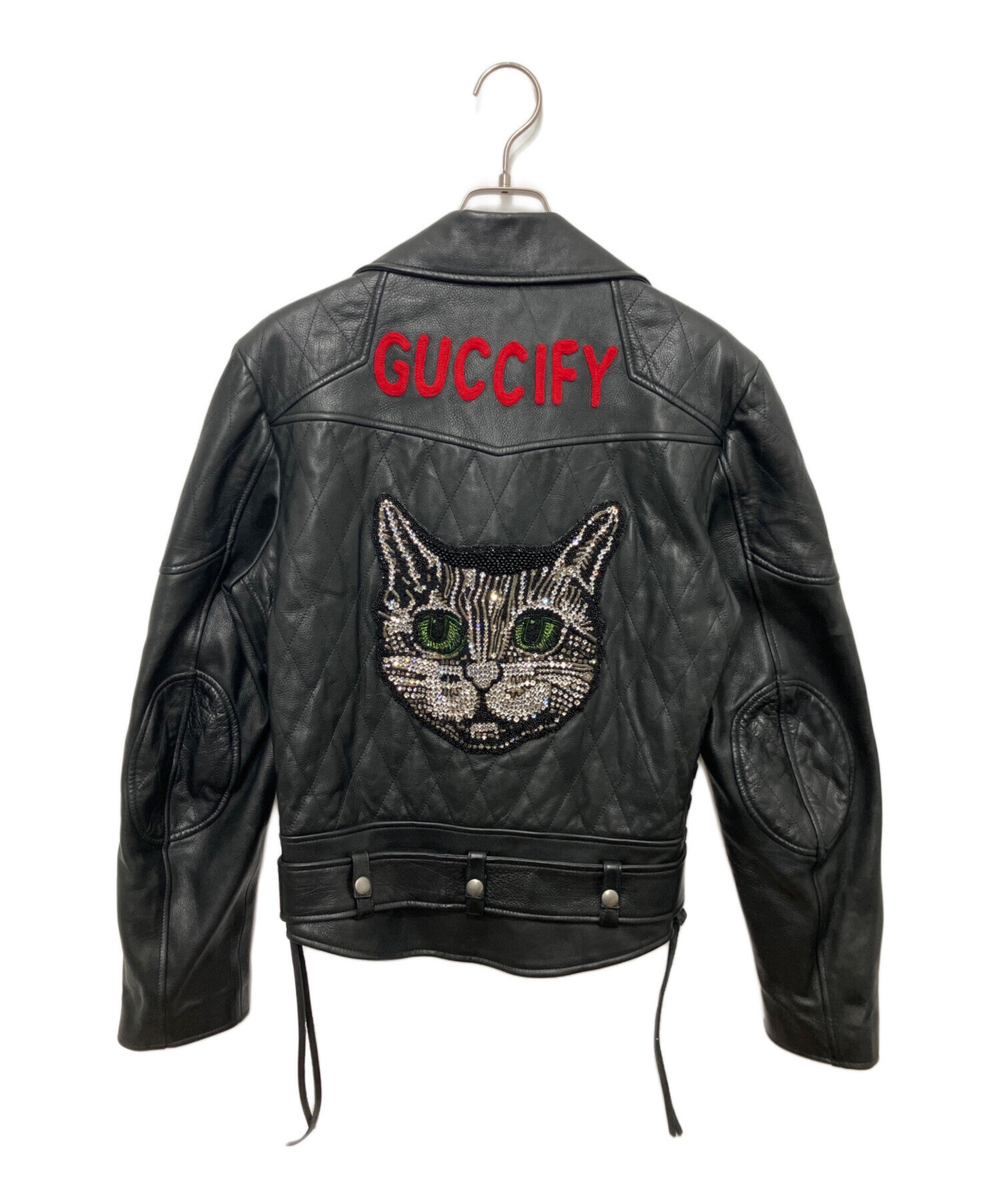 中古・古着通販】GUCCI (グッチ) Cropped Embellished Jacket ブラック 