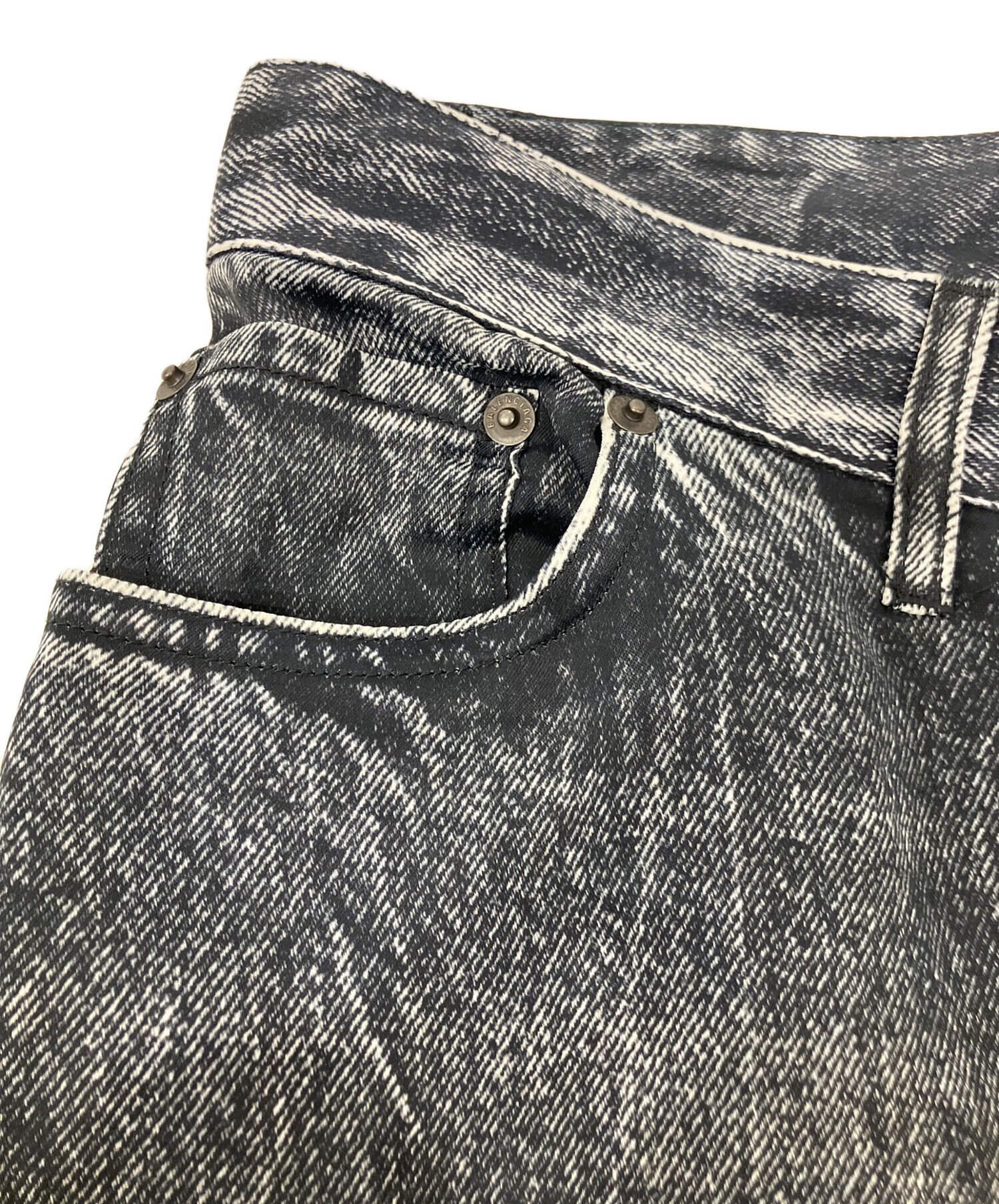 中古・古着通販】BALENCIAGA (バレンシアガ) デニム転写デザインパンツ