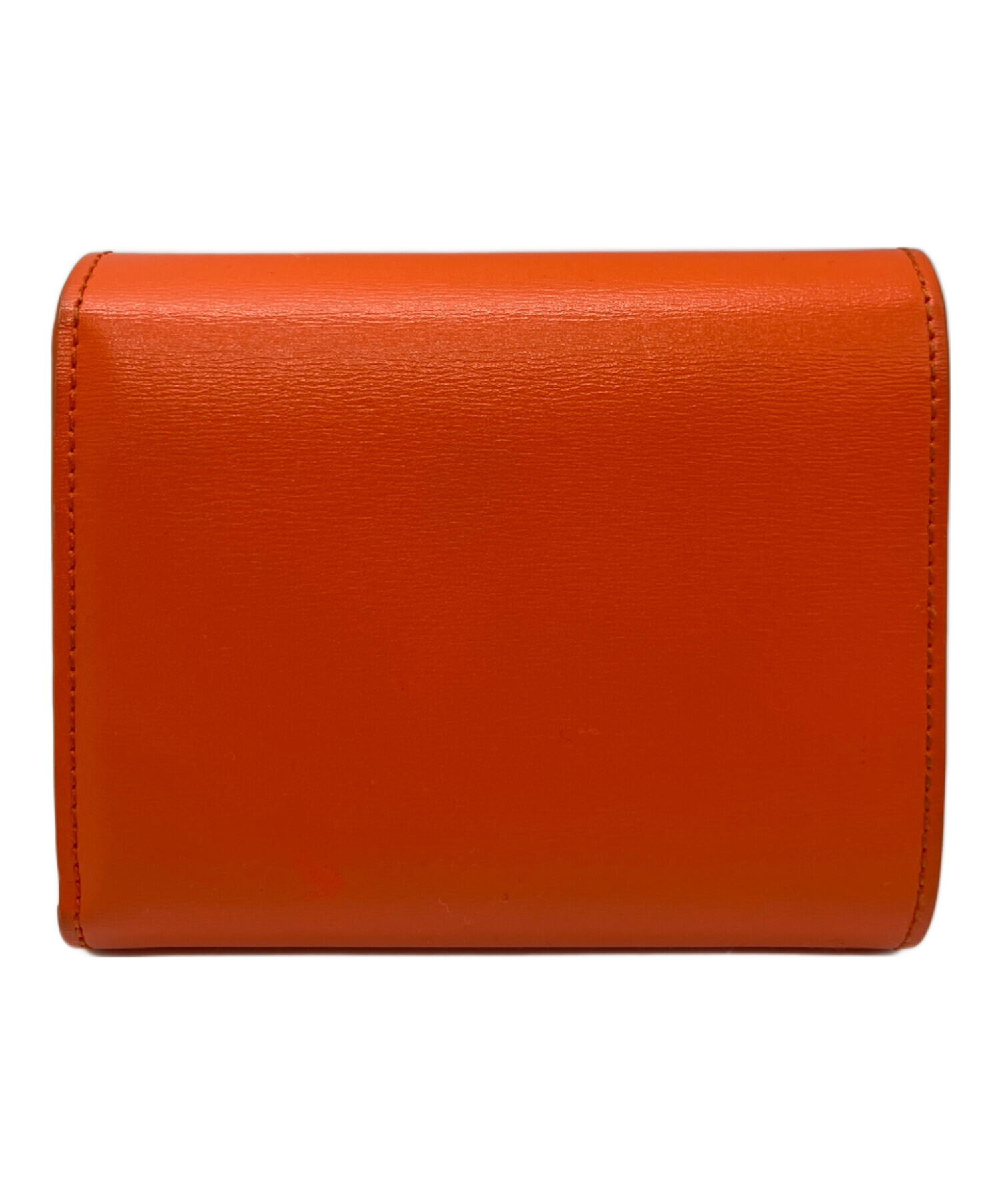 CELINE トリオンフ スモールウォレット オレンジ 中古・古着通販】CELINE (セリーヌ) スモール フラップウォレット
