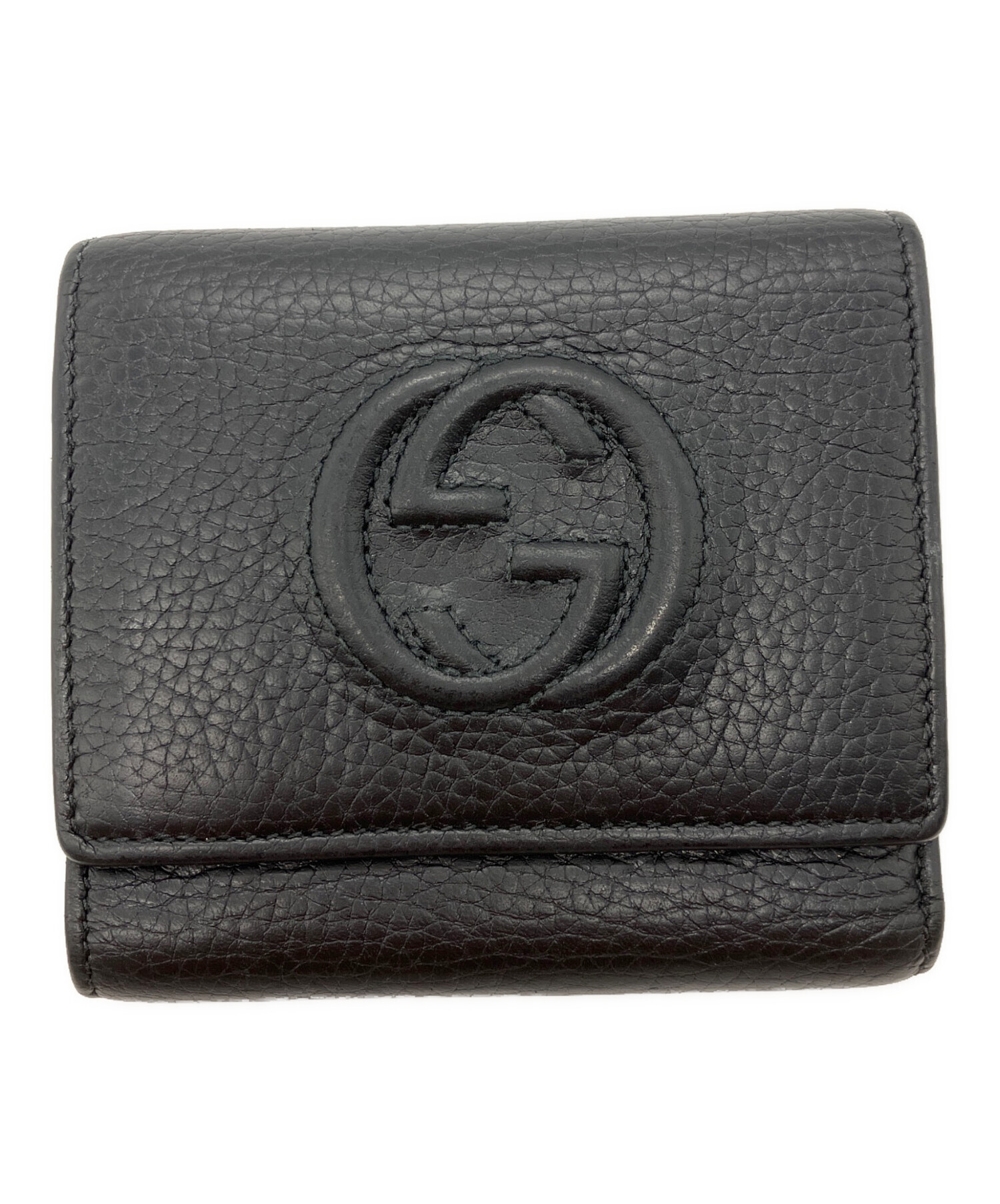 中古・古着通販】GUCCI (グッチ) 3つ折り財布 ブラック｜ブランド