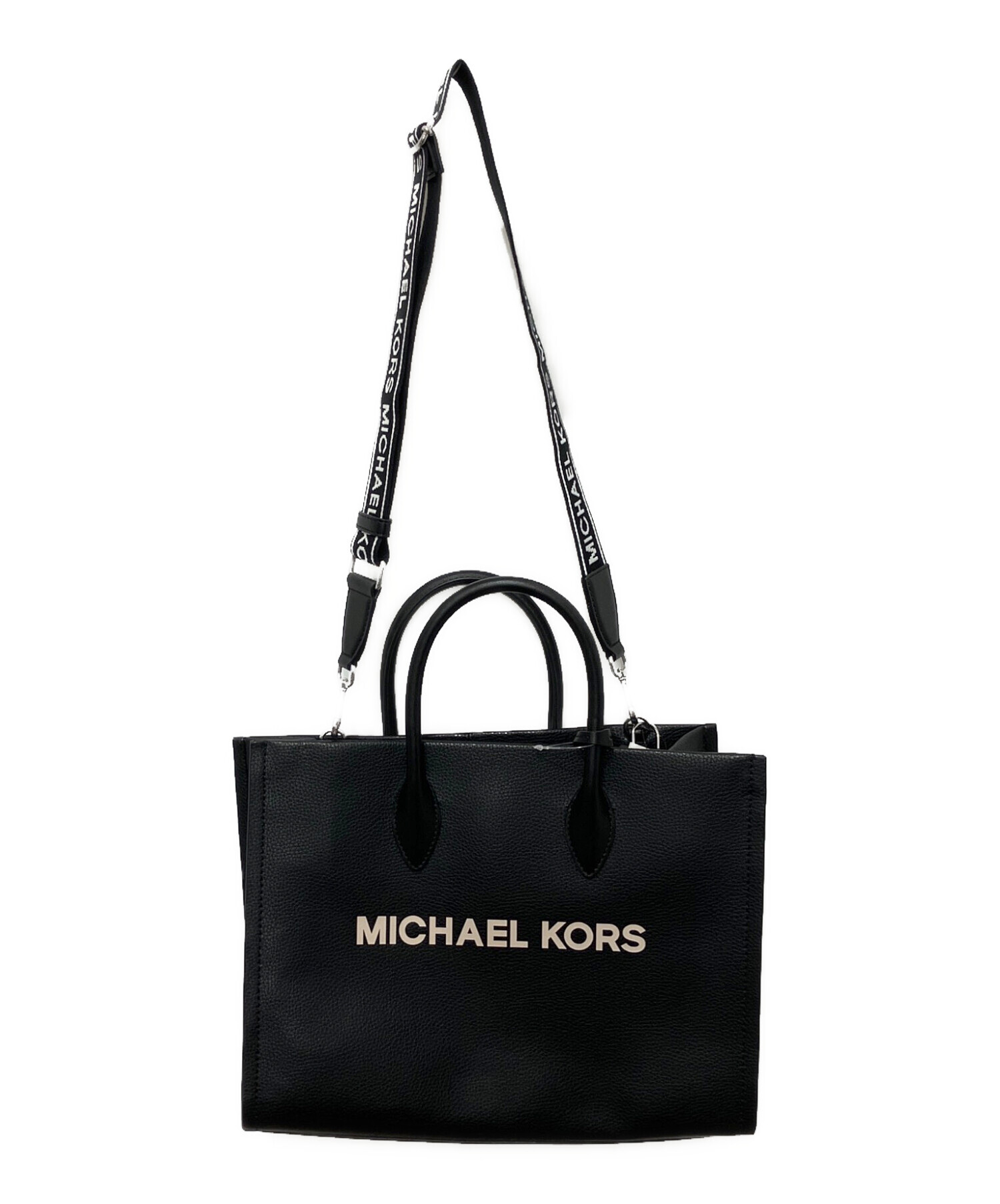 【新品未使用】 MICHAELKORS マイケルコーストートバッグ　ブラックロゴ 中古・古着通販】MICHAEL KORS (マイケルコース) トートバッグ