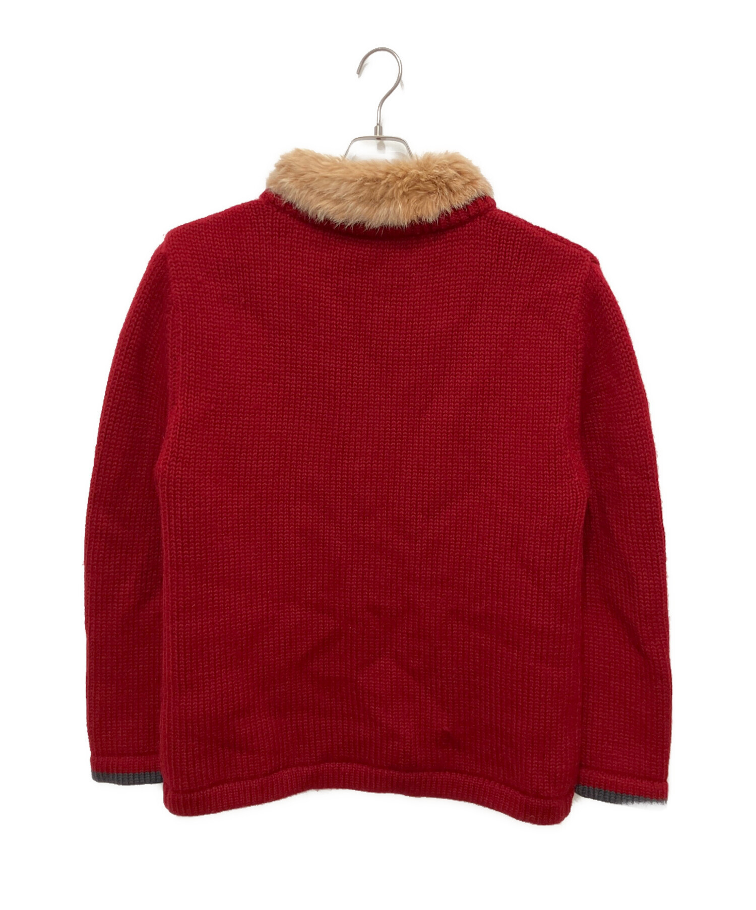 [美品]BURBERRY BLACKLABELニットジャケットファー付き 中古・古着通販】BURBERRY BLACK LABEL (バーバリーブラックレーベル