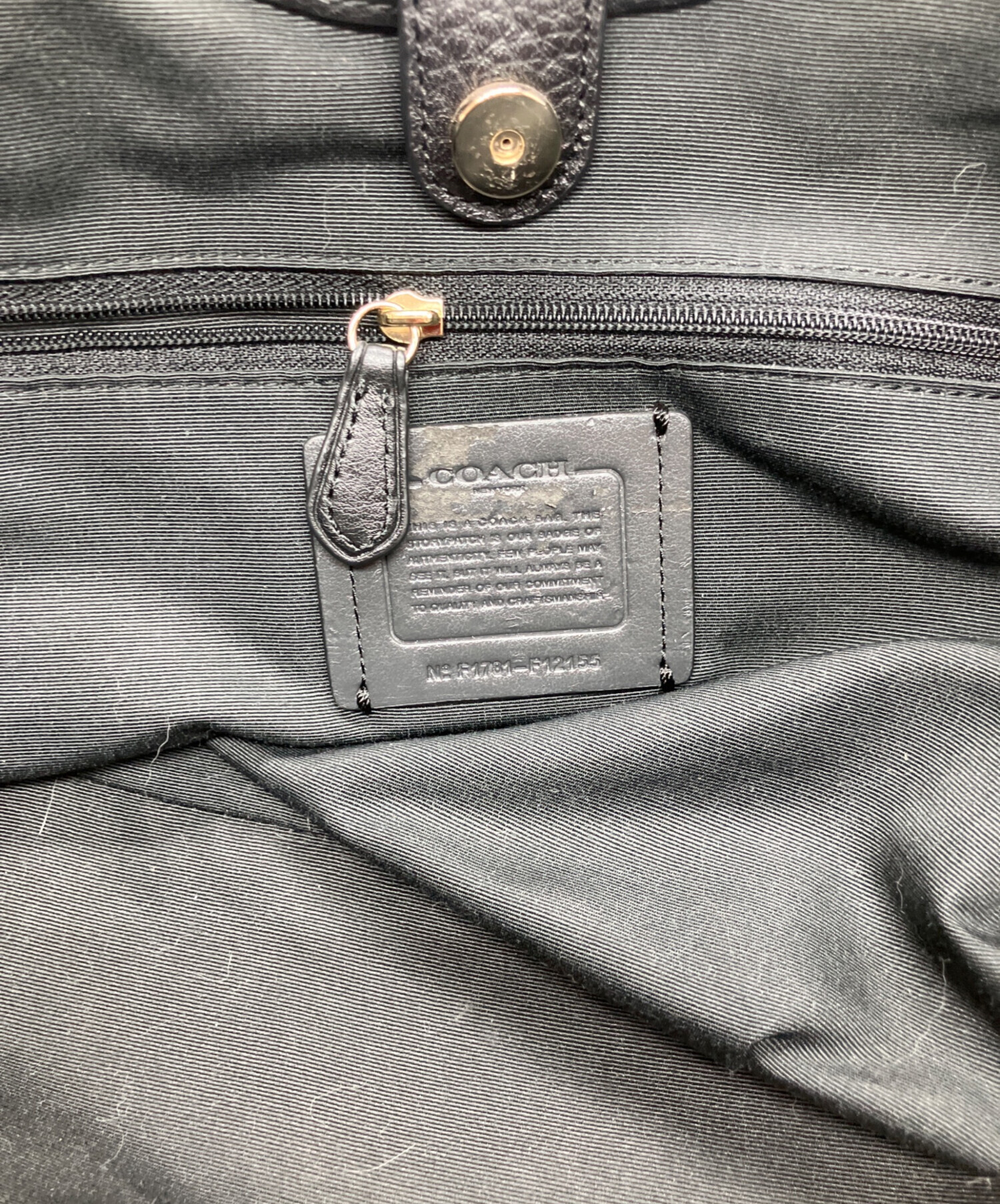 COACH リリー ショルダーバッグ F12155 ブラック　レザー 中古・古着通販】COACH (コーチ) Lily Shoulder Tote Bag ブラック