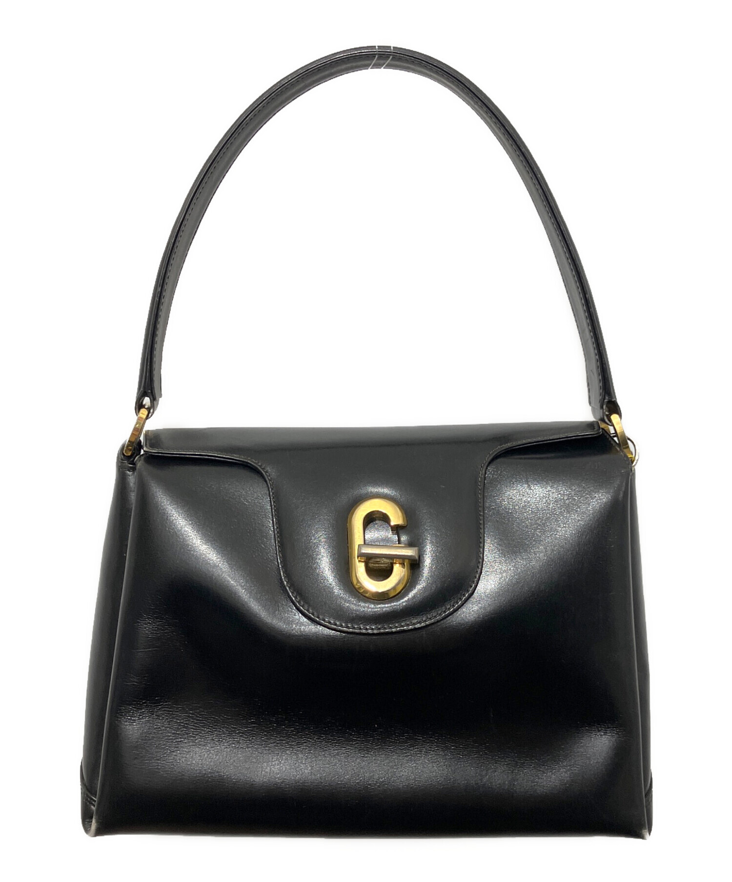 GUCCI グッチ リザード型押し ターンロック ハンドバッグ ゴールド金具 中古・古着通販】GUCCI (グッチ) ターンロック Gロゴ金具 ハンドバッグ