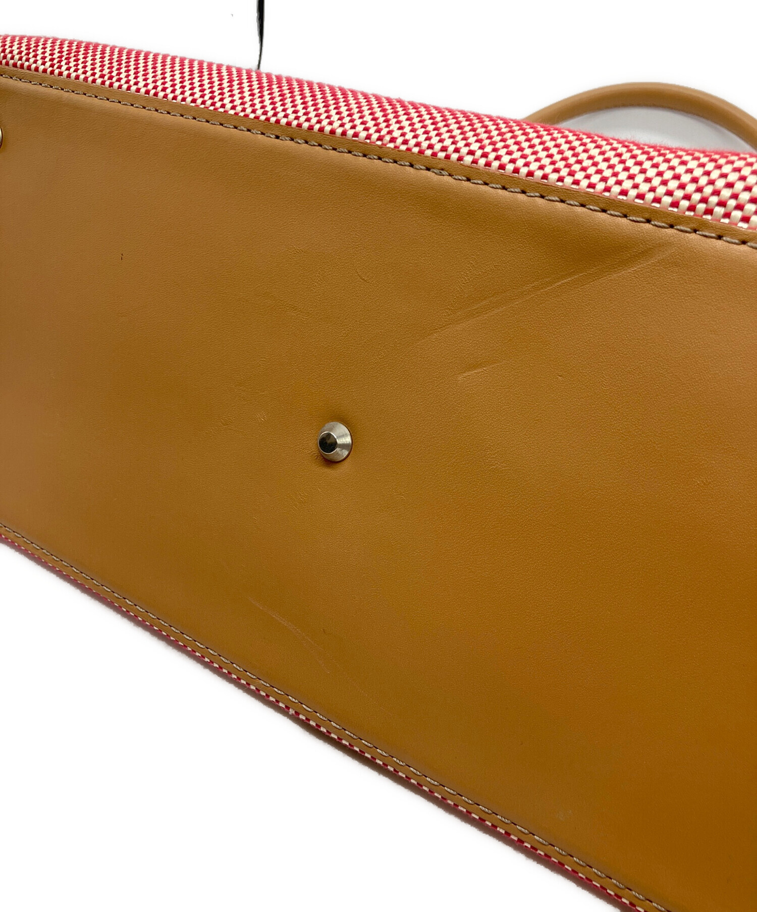 中古・古着通販】BURBERRY (バーバリー) トートバッグ レッド×ベージュ