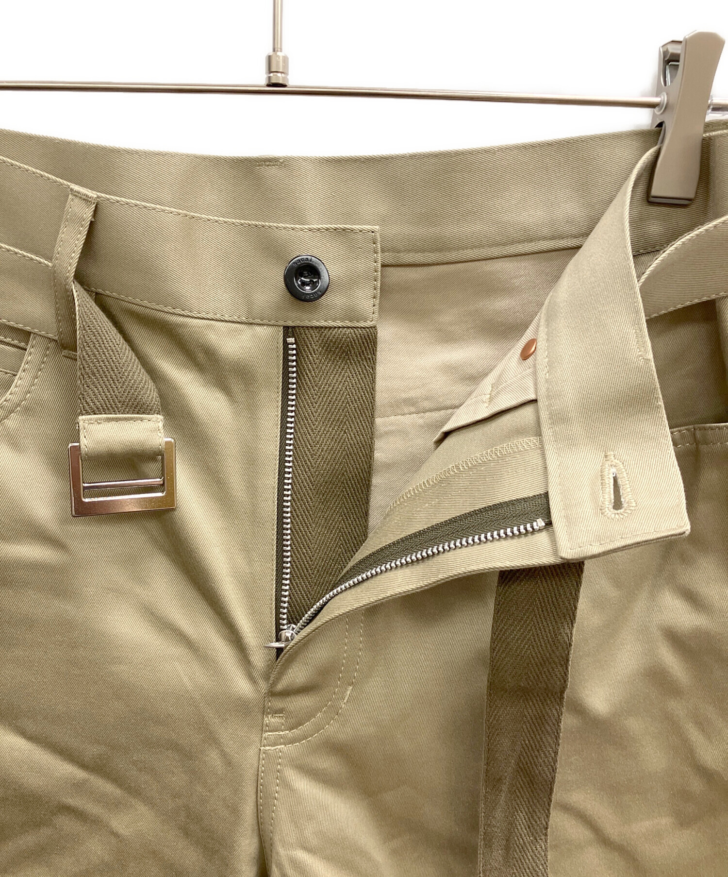中古 26SS sacai Cotton Chino Pants サイズ0 中古・古着通販】sacai (サカイ) Cotton Chino Pants ベージュ サイズ