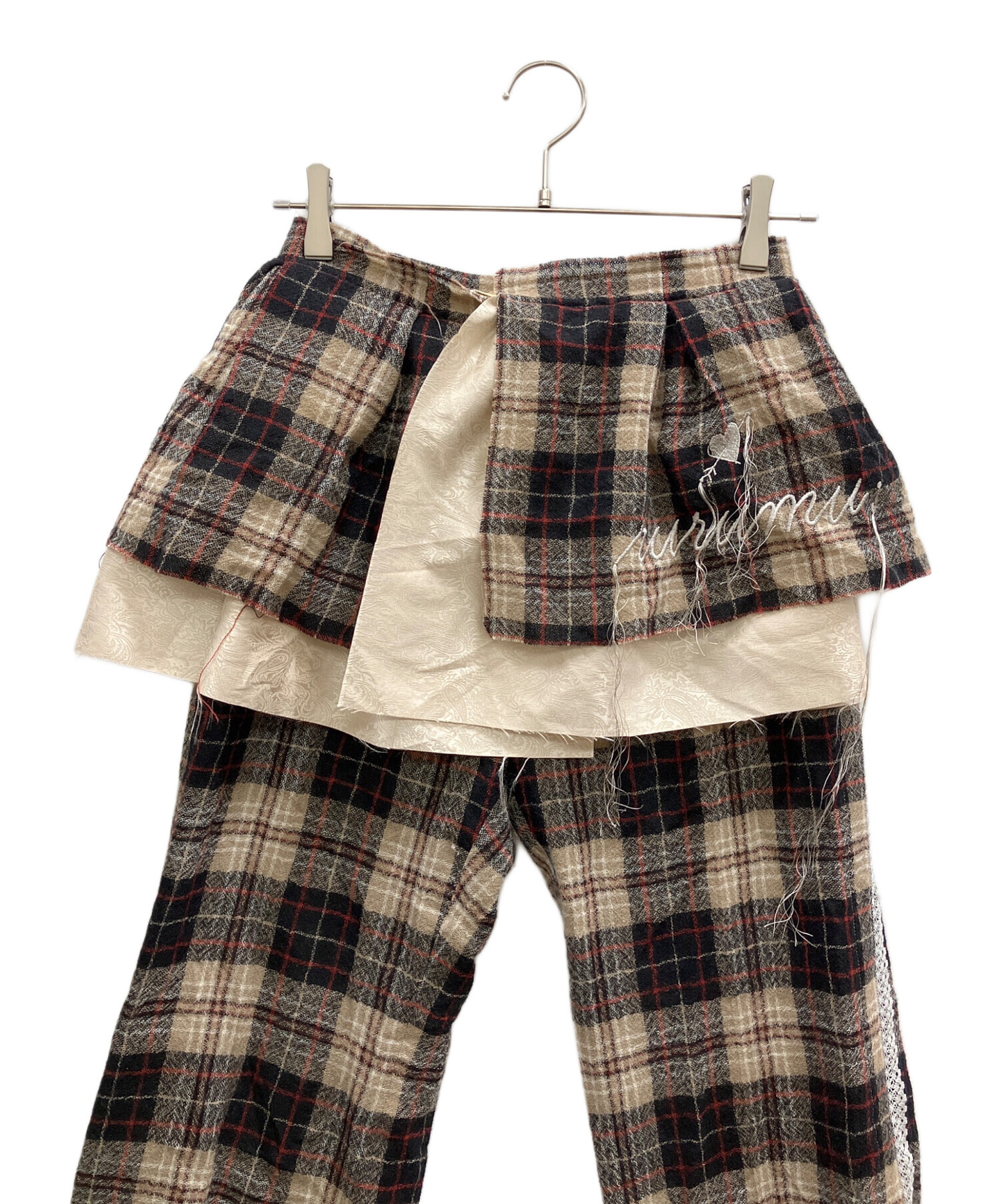 新品未使用　rurumu スカート 中古・古着通販】rurumu: (ルルムウ) drawstring check skirt pants