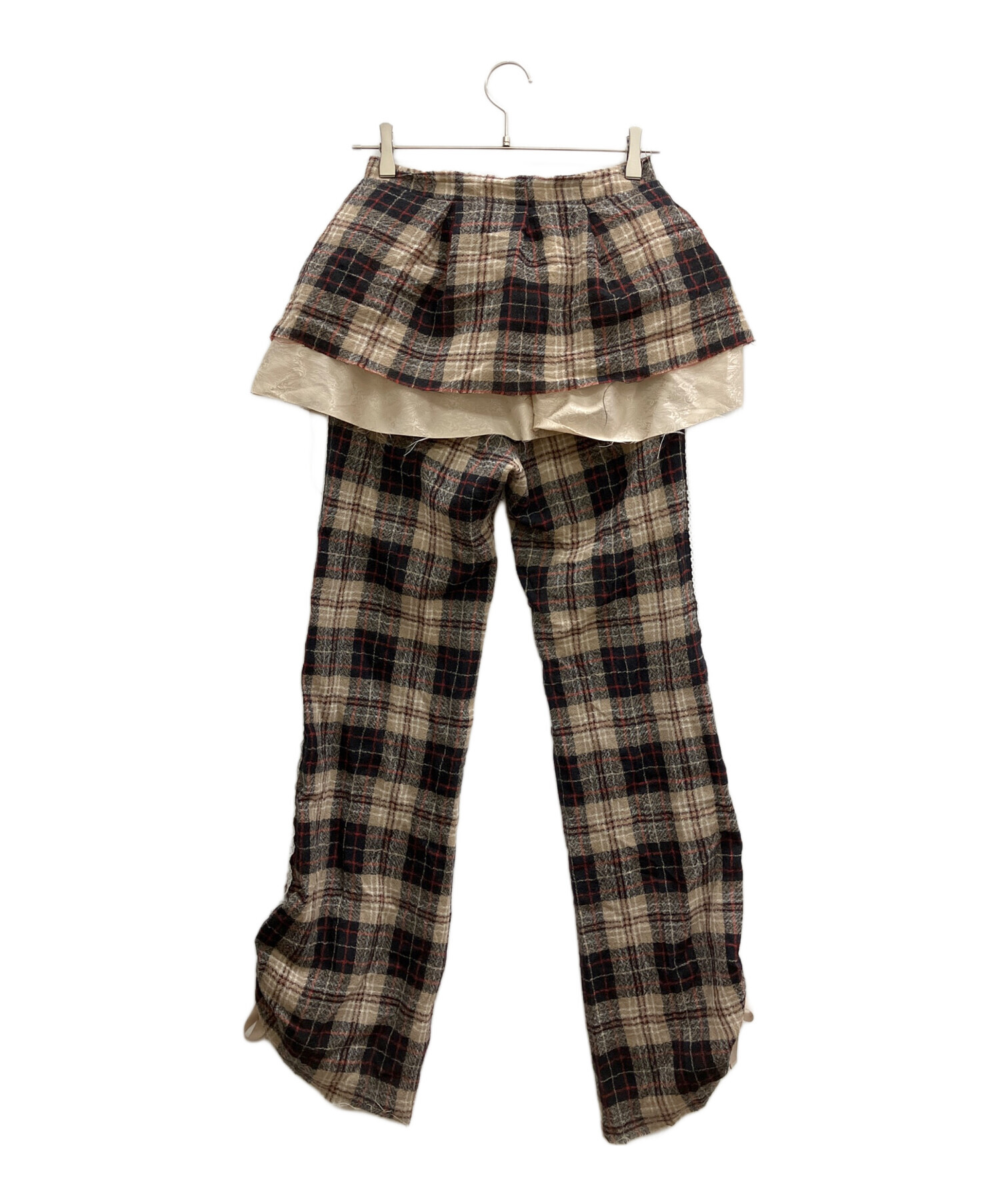 中古・古着通販】rurumu: (ルルムウ) drawstring check skirt pants