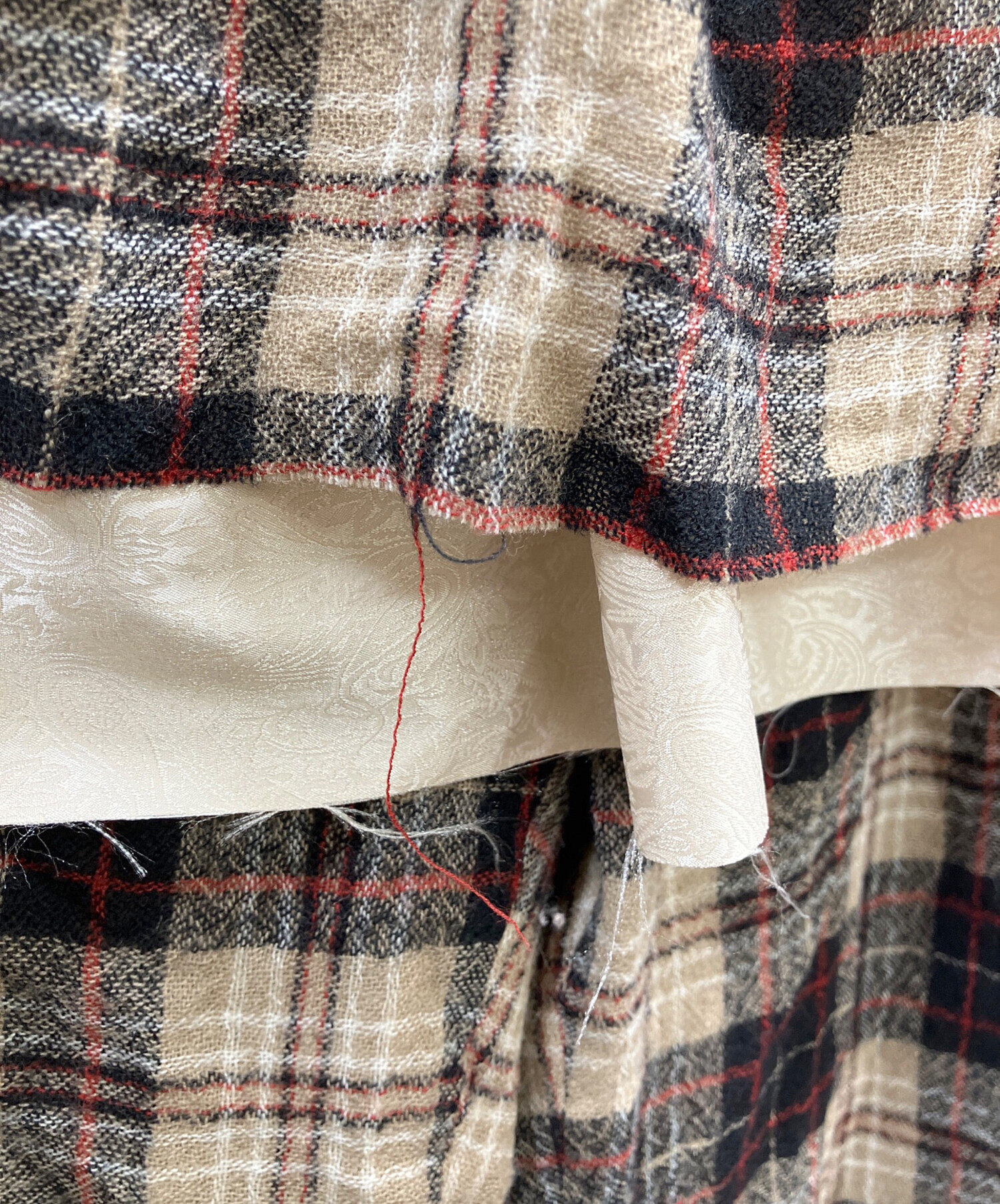 中古・古着通販】rurumu: (ルルムウ) drawstring check skirt pants