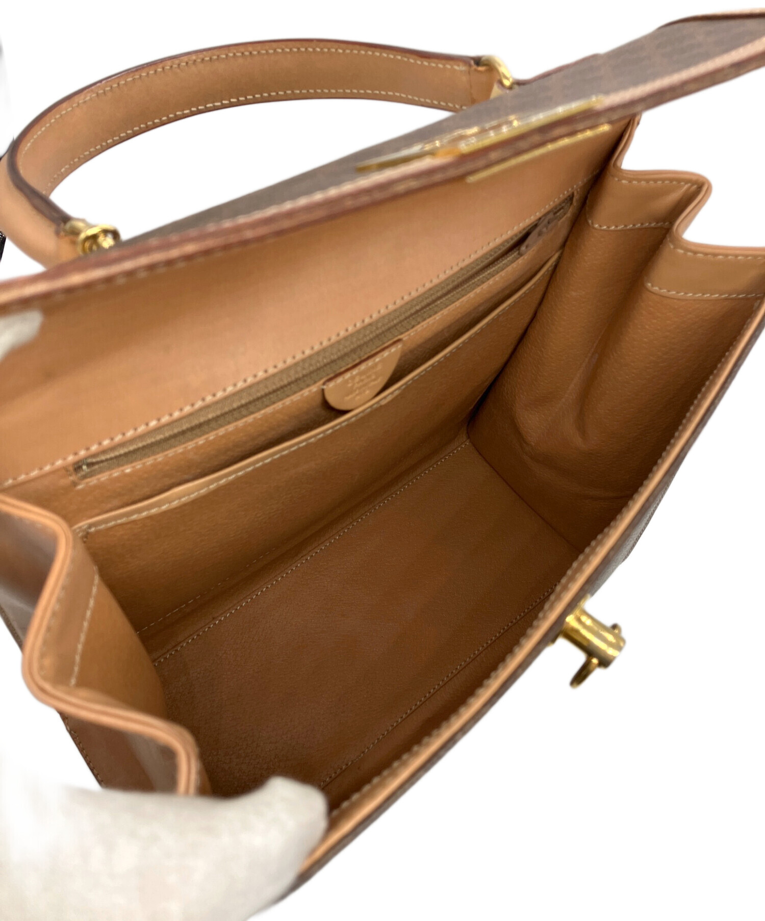 中古・古着通販】CELINE (セリーヌ) マカダム柄ハンドバッグ ベージュ
