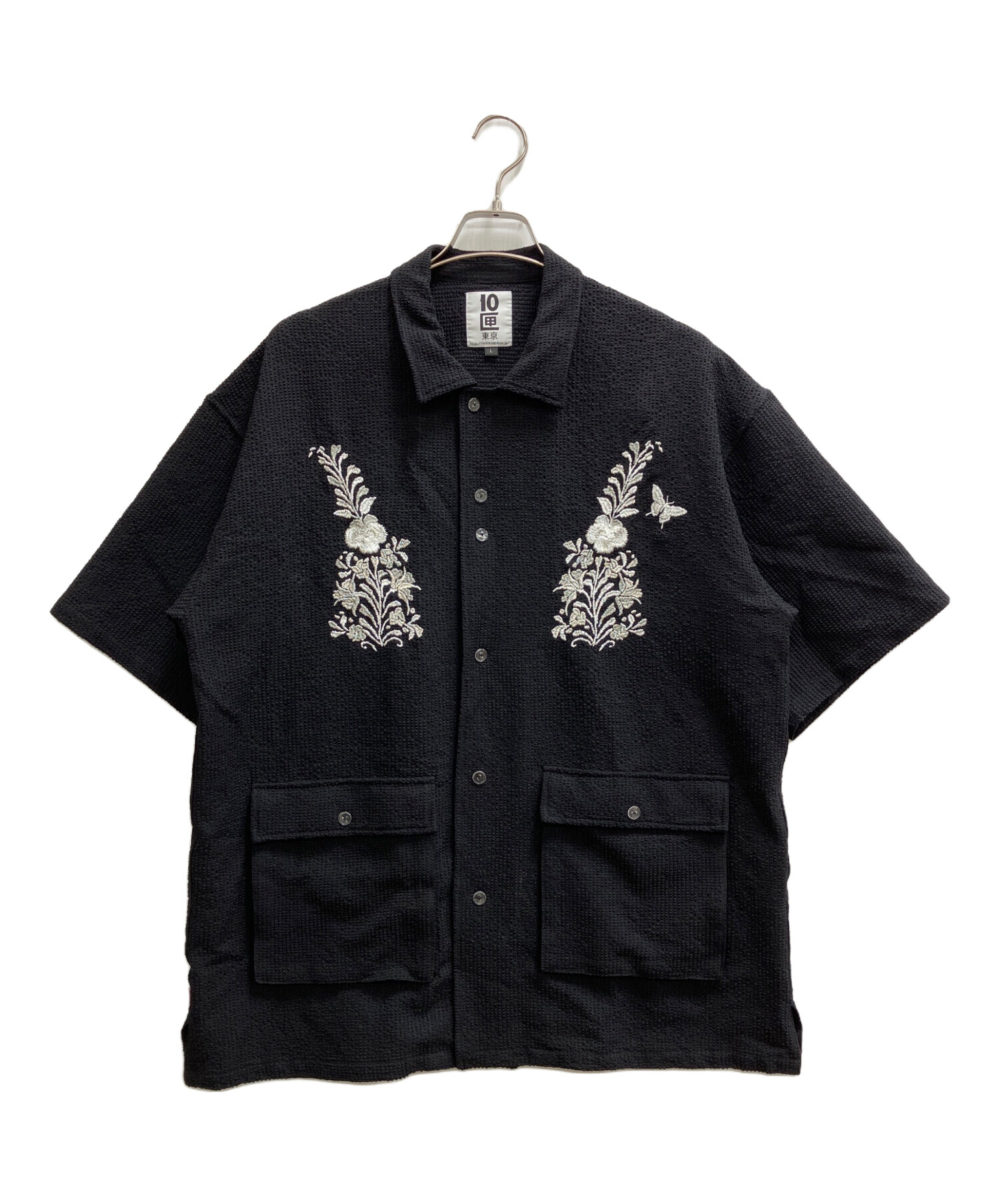 ぶ*根様 TENBOX テンボックス 10匣 開襟シャツ ブラック Lサイズ 中古・古着通販】TENBOX (テンボックス) San Antonino shirt ブラック