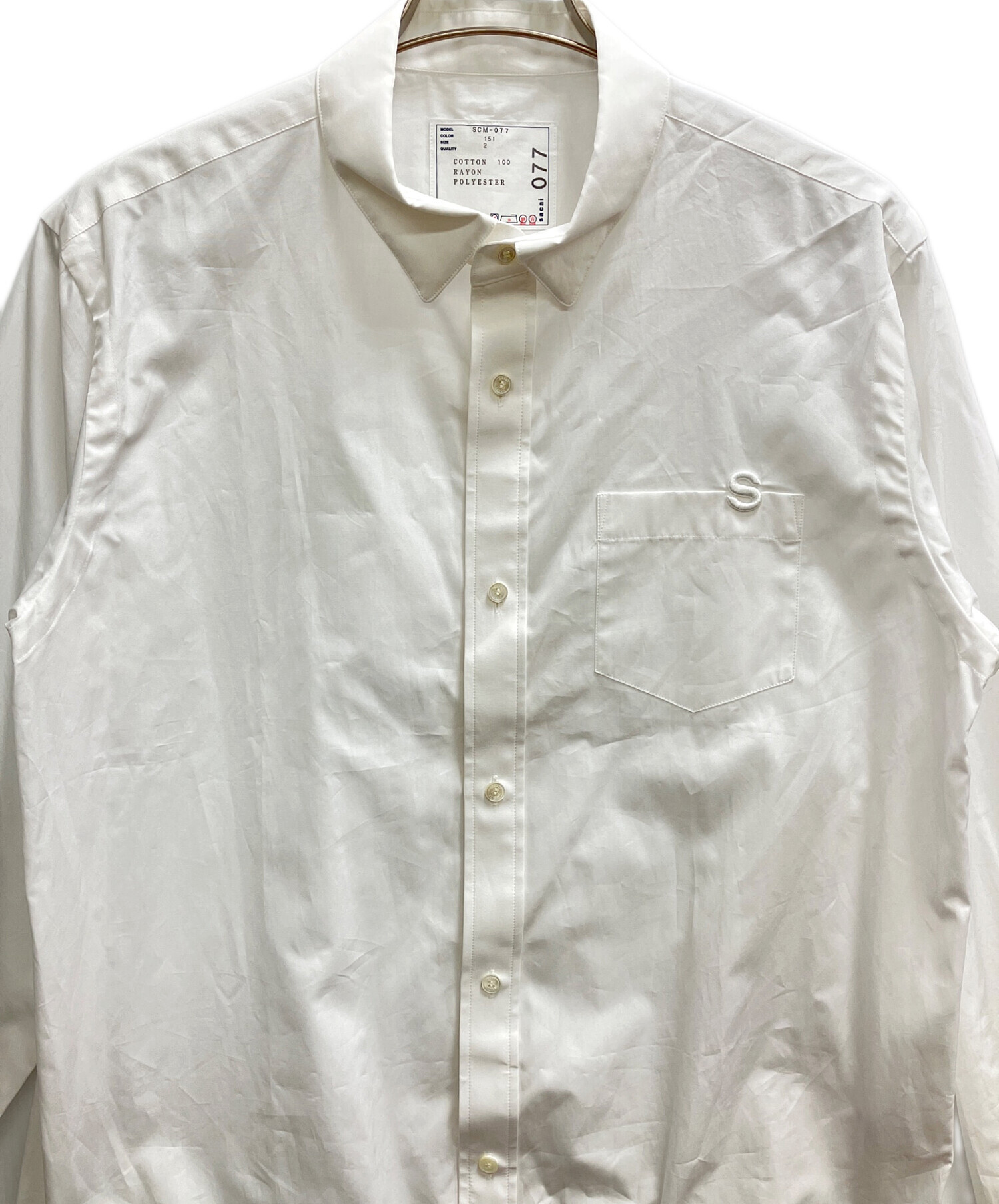 中古・古着通販】sacai (サカイ) Cotton Poplin Shirt ホワイト サイズ