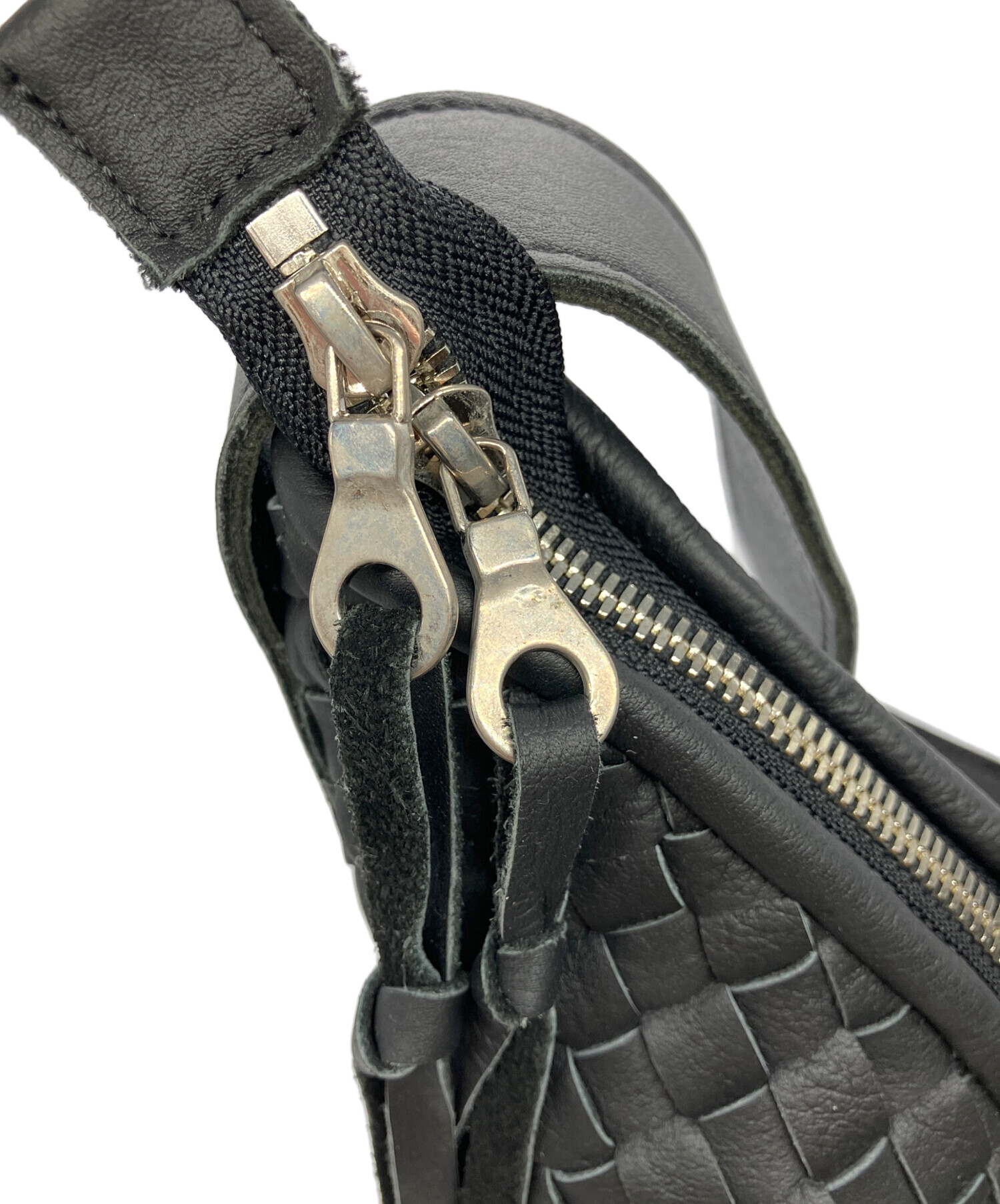 中古・古着通販】Llife (ライフ) COW LEATHER MESH BAG ブラック 中古・古着通販】Llife (ライフ) COW LEATHER MESH BAG ブラック