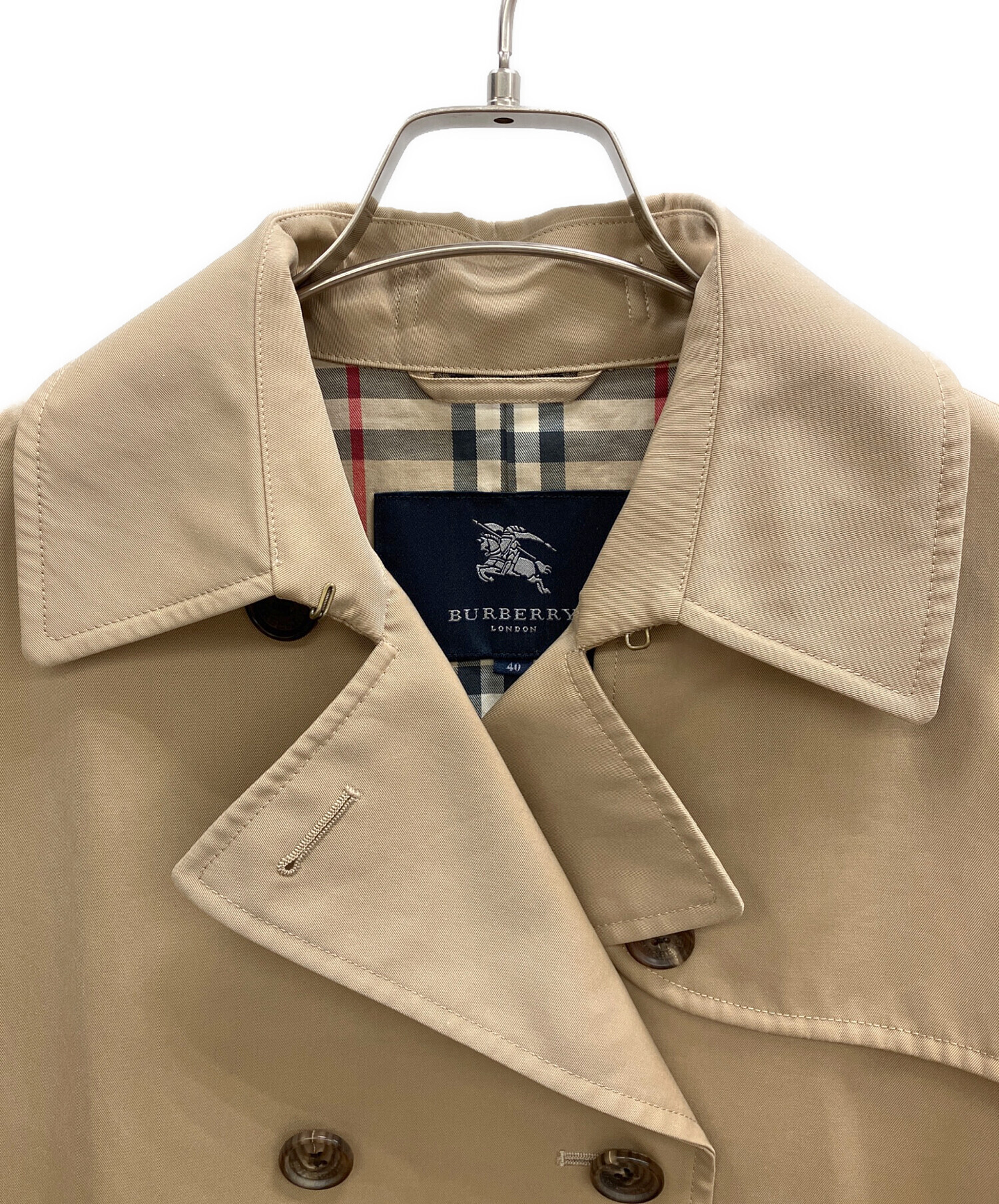 BURBERRY LONDON ショートトレンチコート 40 バーバリーロンドン 中古・古着通販】BURBERRY LONDON (バーバリーロンドン) 裏ノバ
