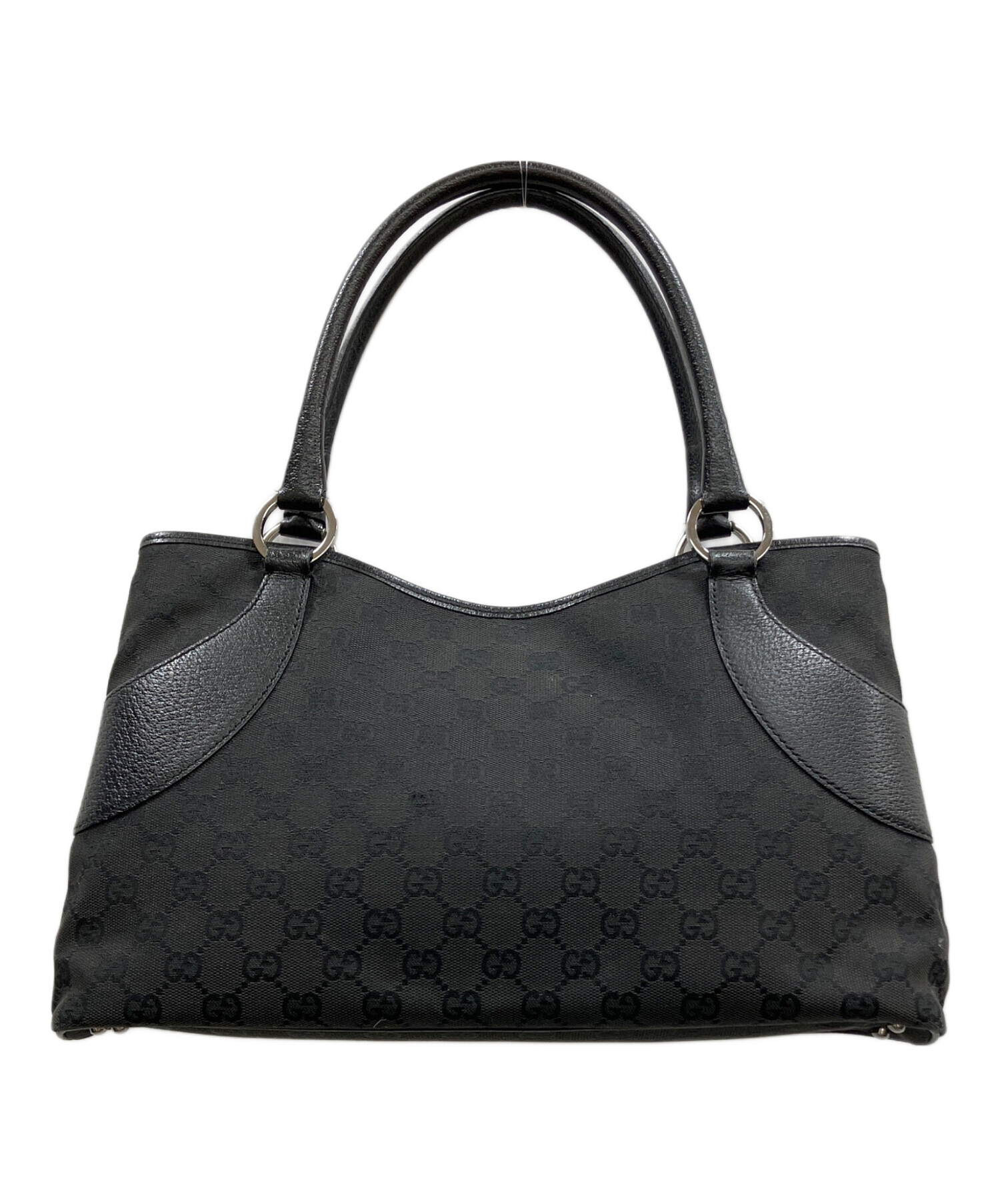 中古・古着通販】GUCCI (グッチ) GGキャンバストートバッグ ブラック